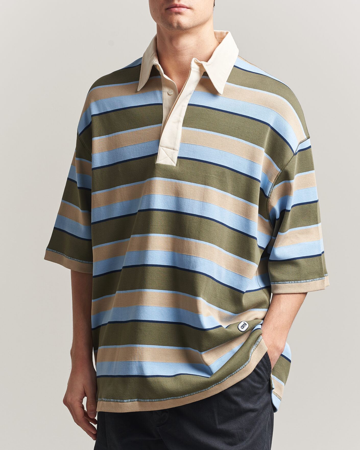 Homme | Polos | AMI | Oversize Fit Striped Polo Multi