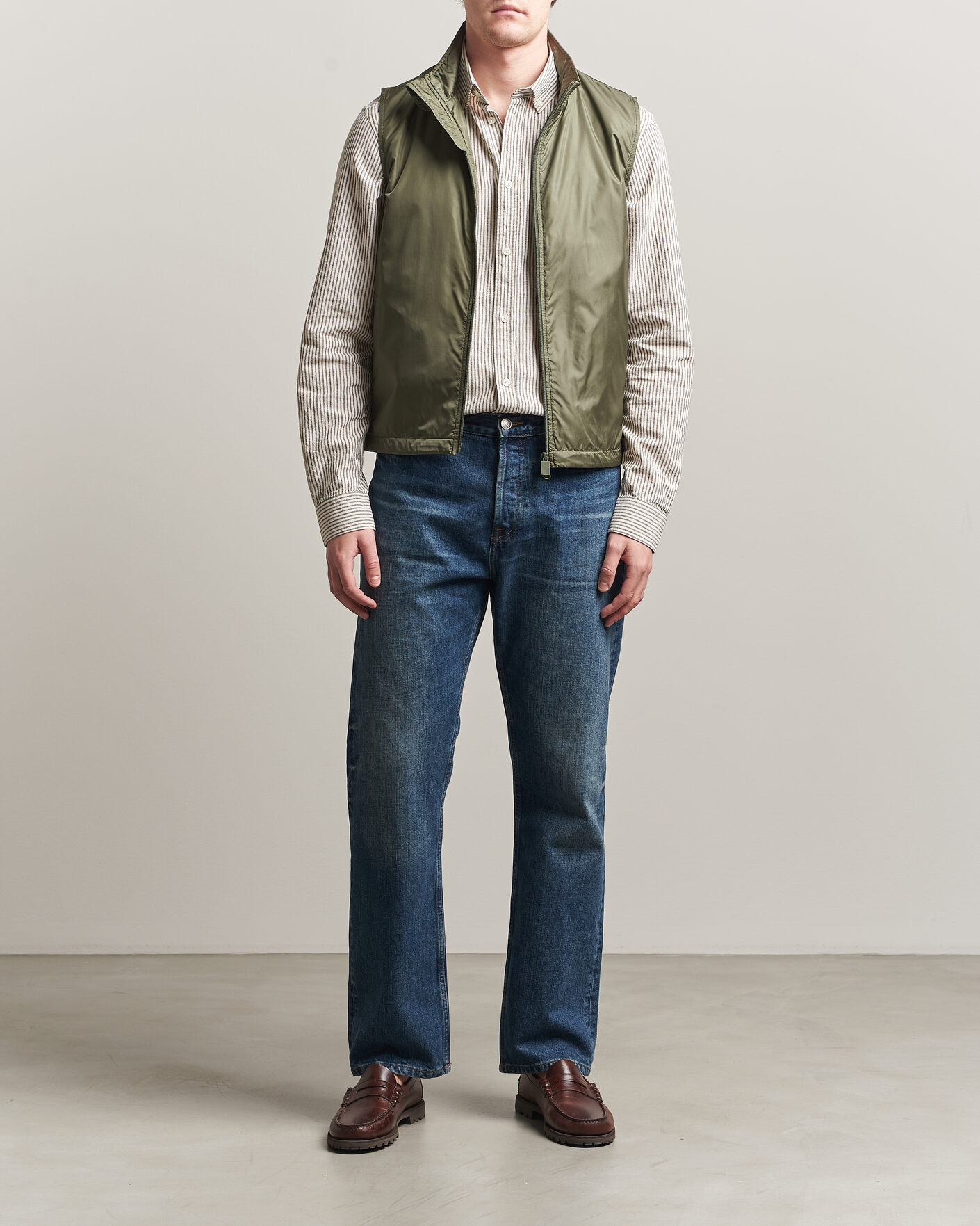 Homme | Gilets | Aspesi | Vernes Nylon Gilet Olive