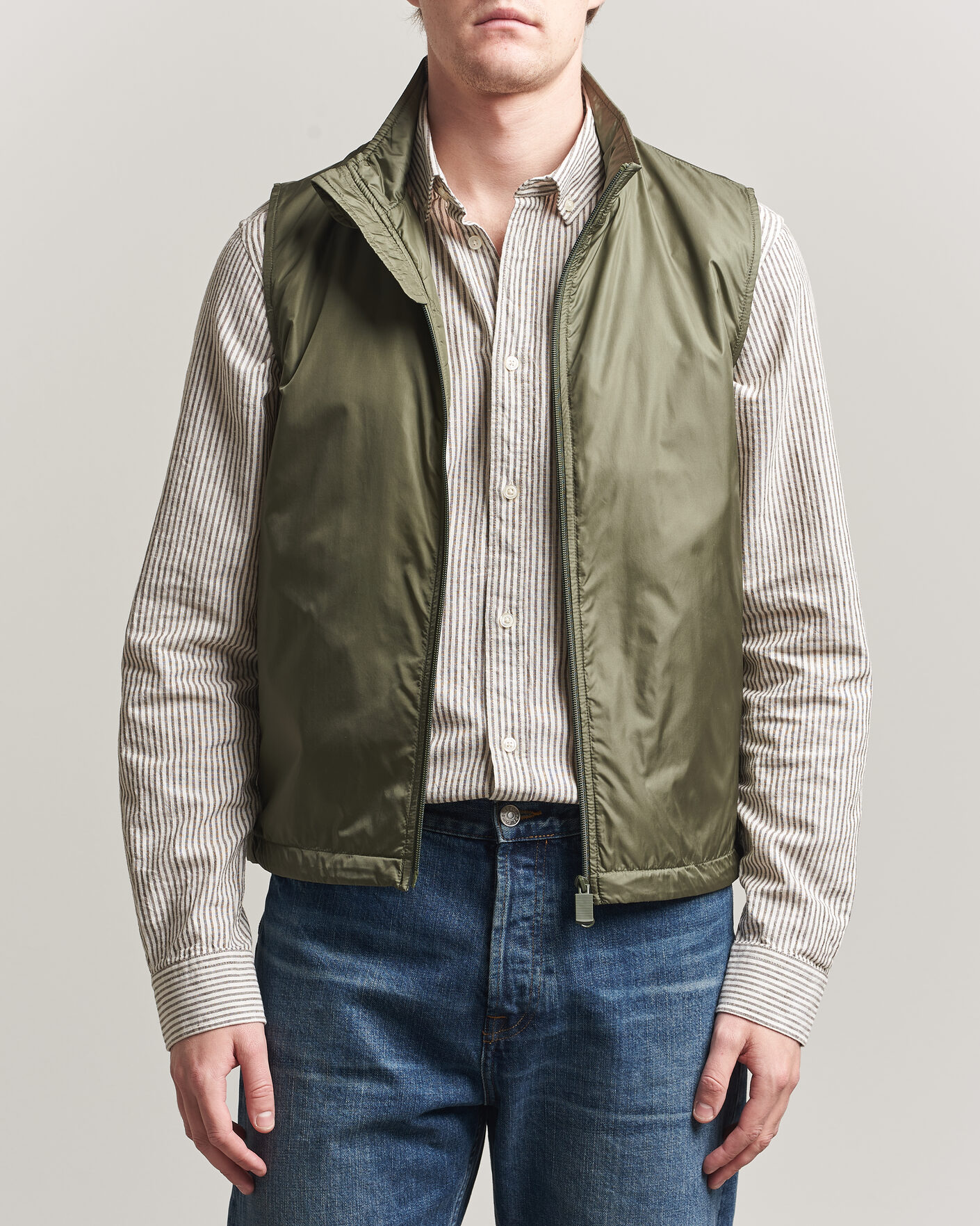 Homme | Gilets | Aspesi | Vernes Nylon Gilet Olive
