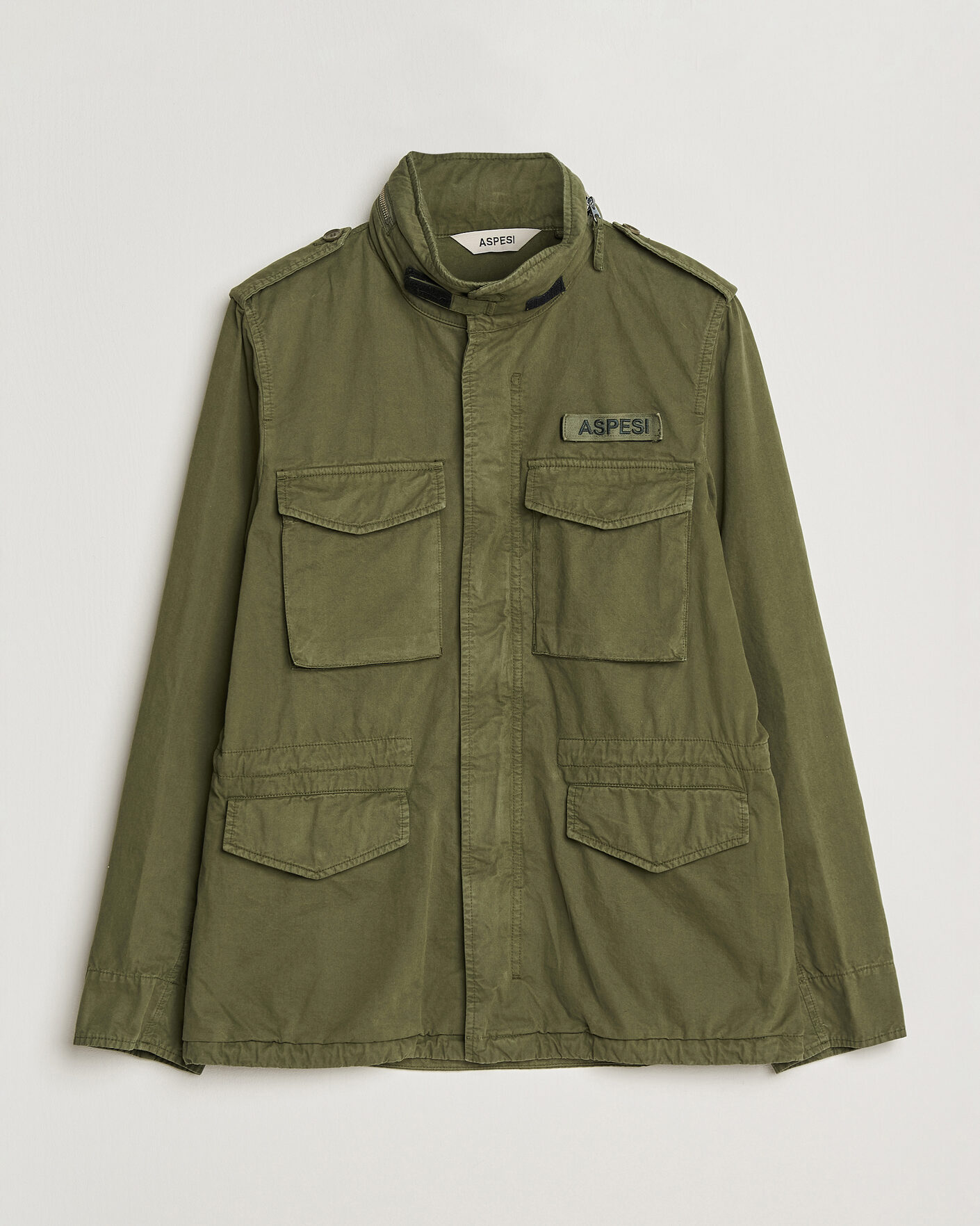 Homme | Manteaux Et Vestes | Aspesi | Washed Cotton Field Jacket Military