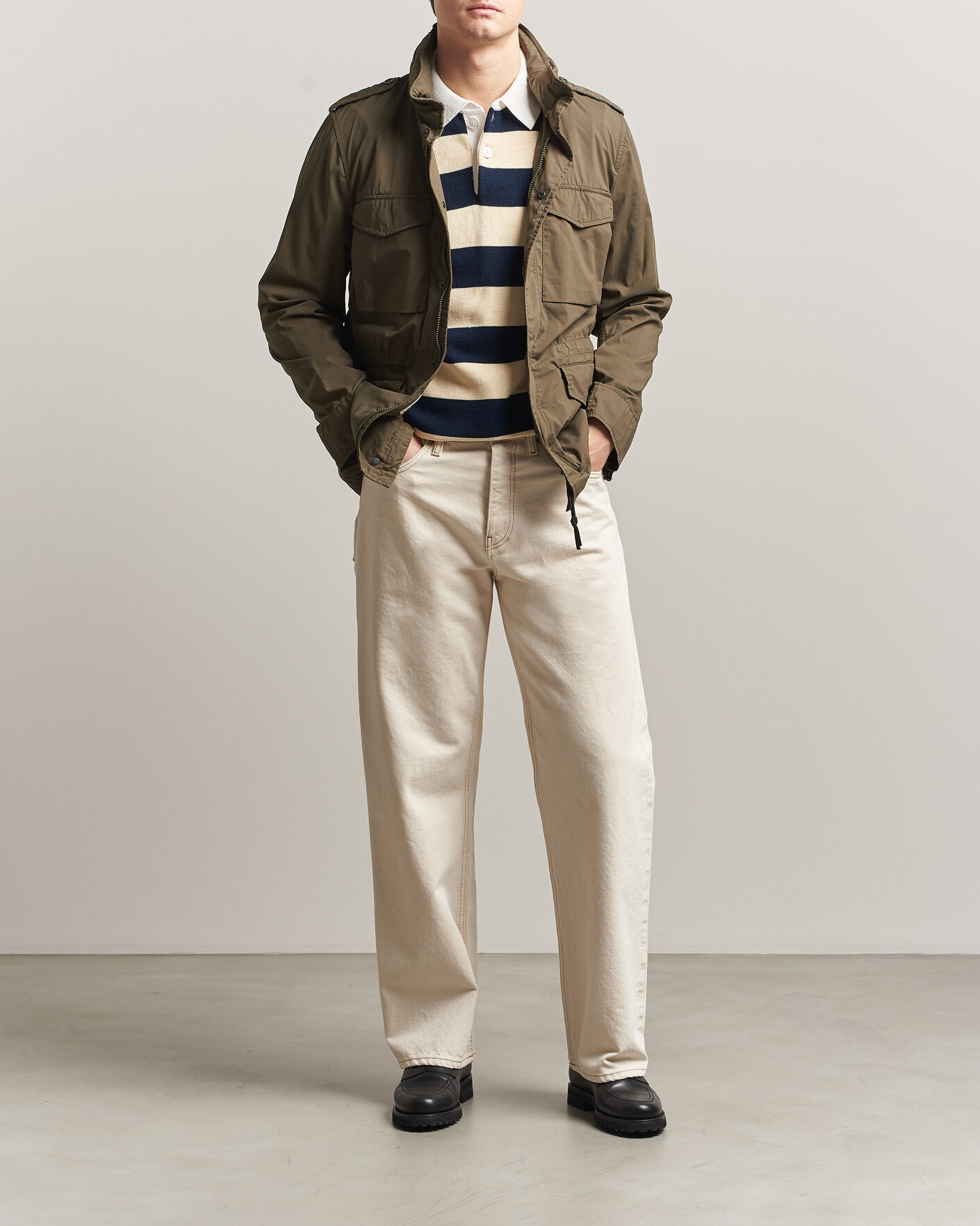 Homme | Manteaux Et Vestes | Aspesi | Lightweight Cotton Field Jacket Military
