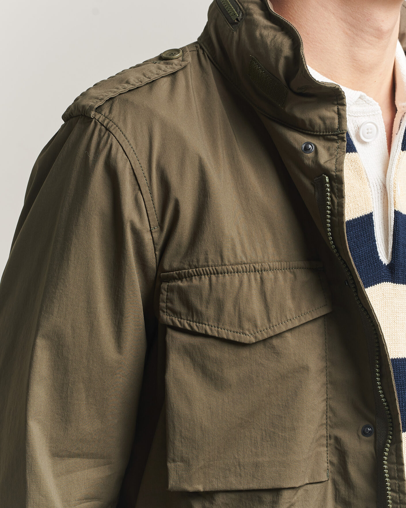 Homme | Manteaux Et Vestes | Aspesi | Lightweight Cotton Field Jacket Military