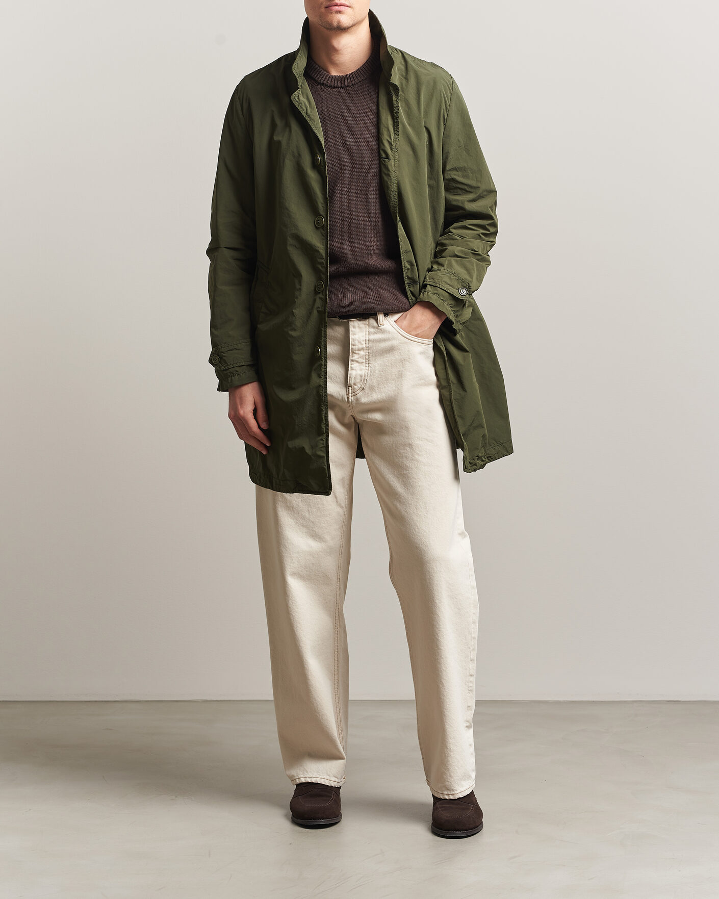 Homme | Manteaux Et Vestes | Aspesi | Garment Dyed Lemon Coat Military