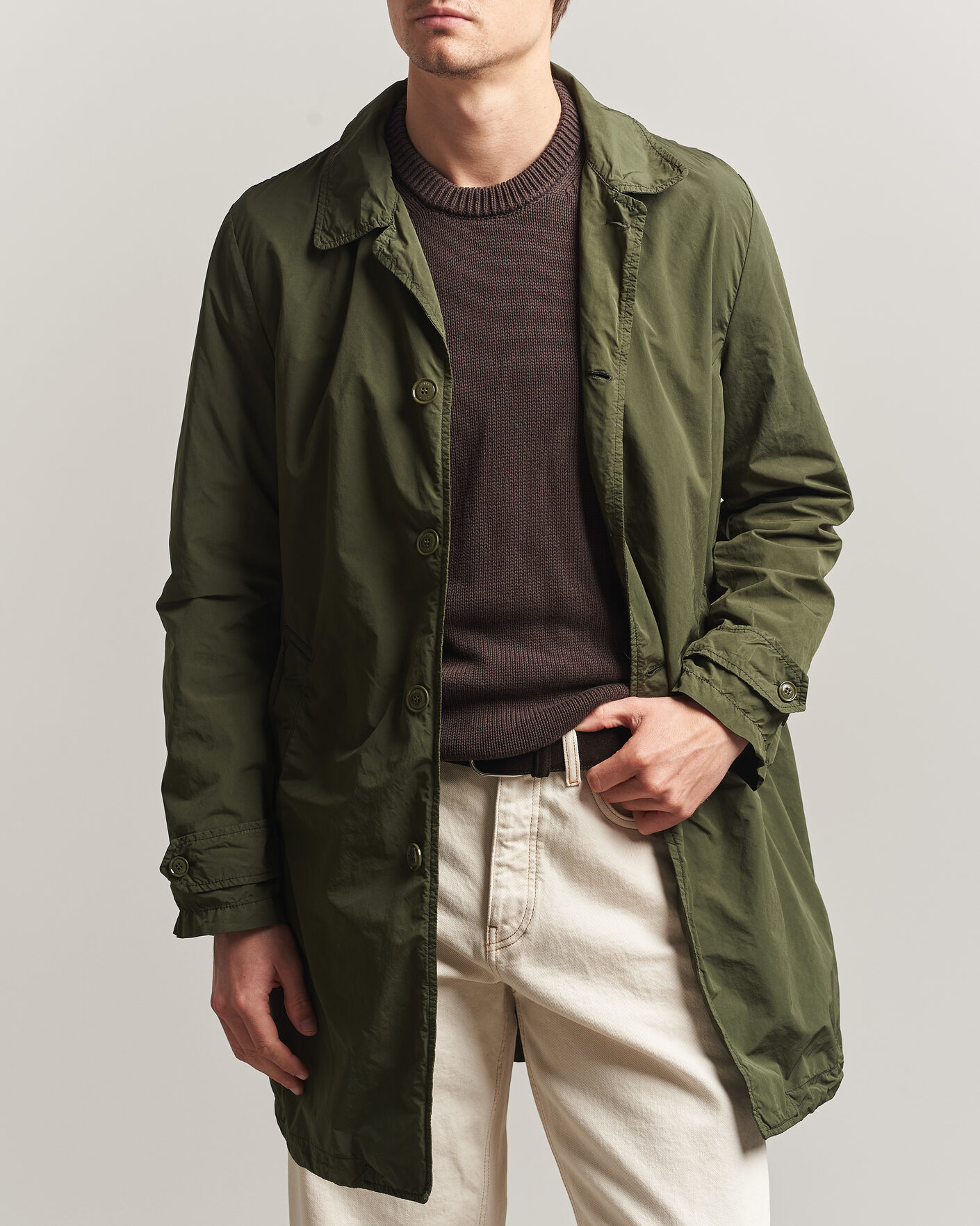 Homme | Manteaux Et Vestes | Aspesi | Garment Dyed Lemon Coat Military