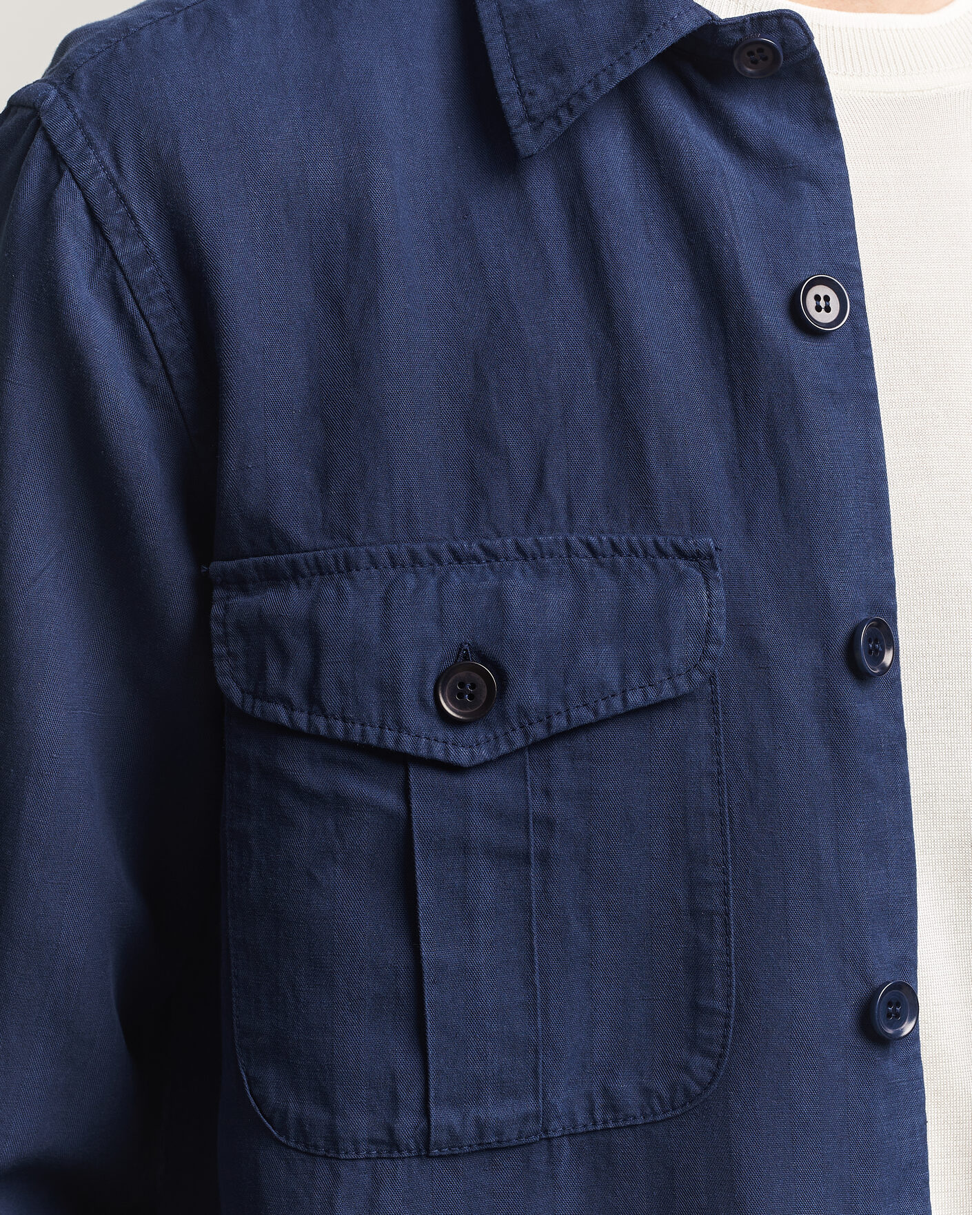 Homme | Chemises | Aspesi | Double Pocket Overshirt Navy