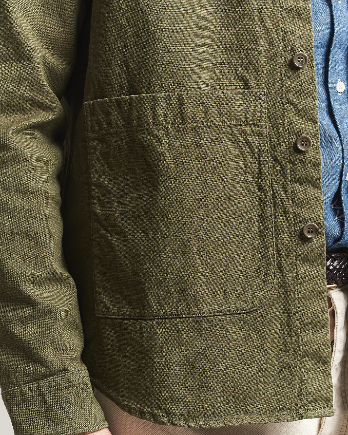 Homme | Manteaux Et Vestes | Aspesi | Garment Dyed Utility Shirt Military
