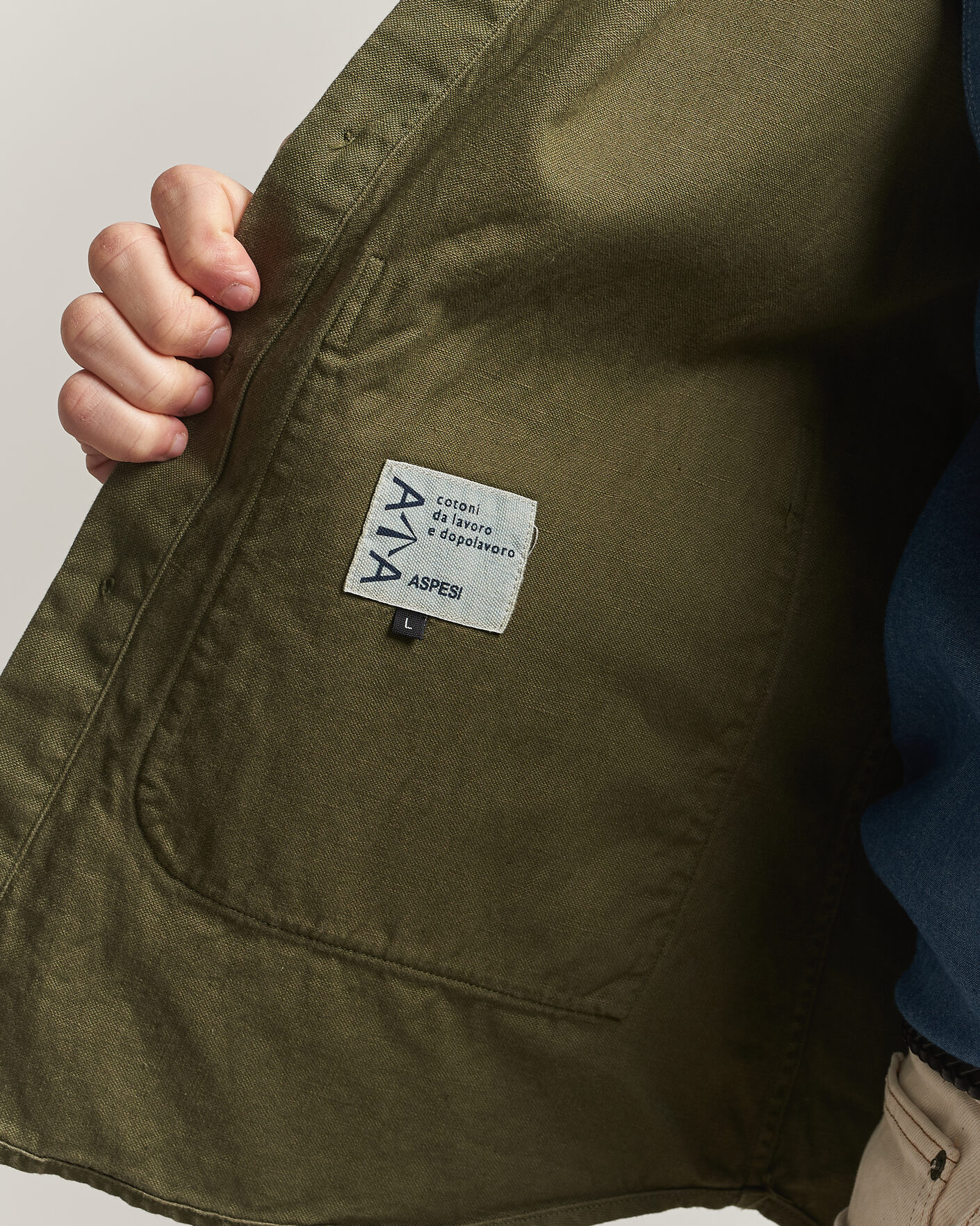 Homme | Manteaux Et Vestes | Aspesi | Garment Dyed Utility Shirt Military
