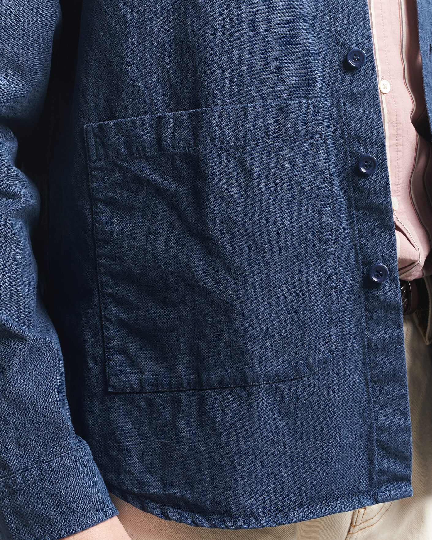 Homme | Manteaux Et Vestes | Aspesi | Garment Dyed Utility Shirt Dark Blue