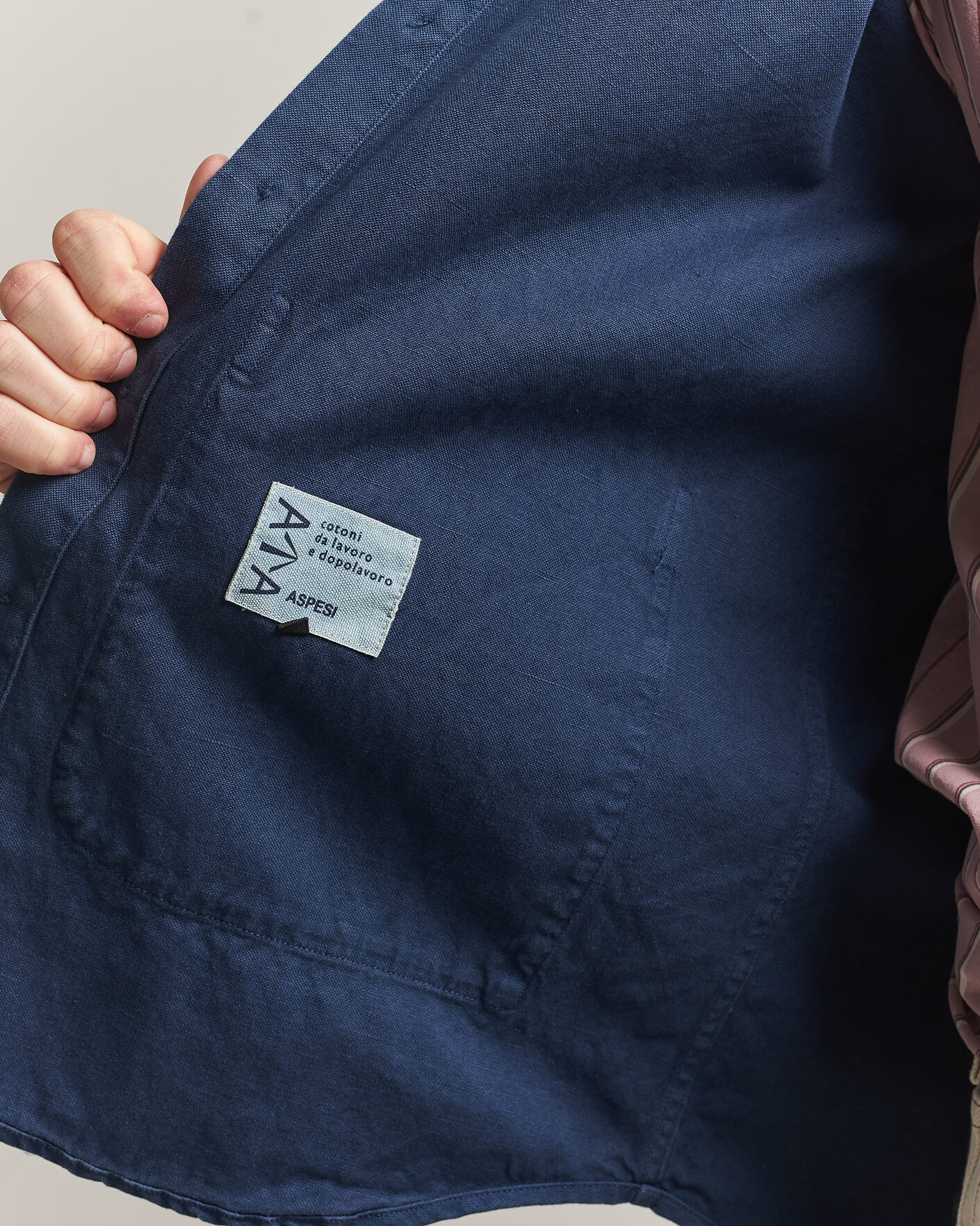 Homme | Manteaux Et Vestes | Aspesi | Garment Dyed Utility Shirt Dark Blue