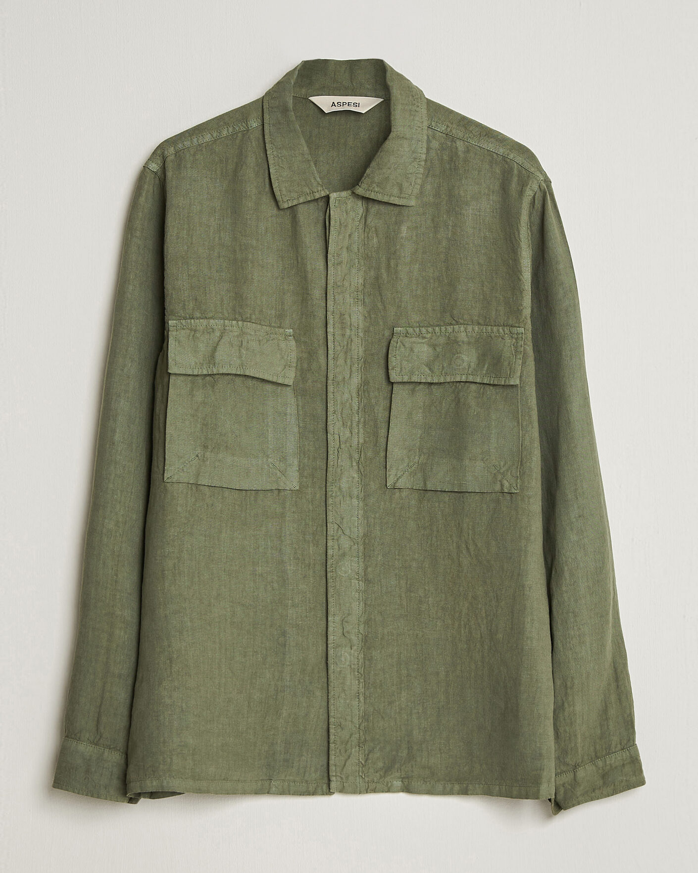 Homme | Manteaux Et Vestes | Aspesi | Linen Overshirt Military