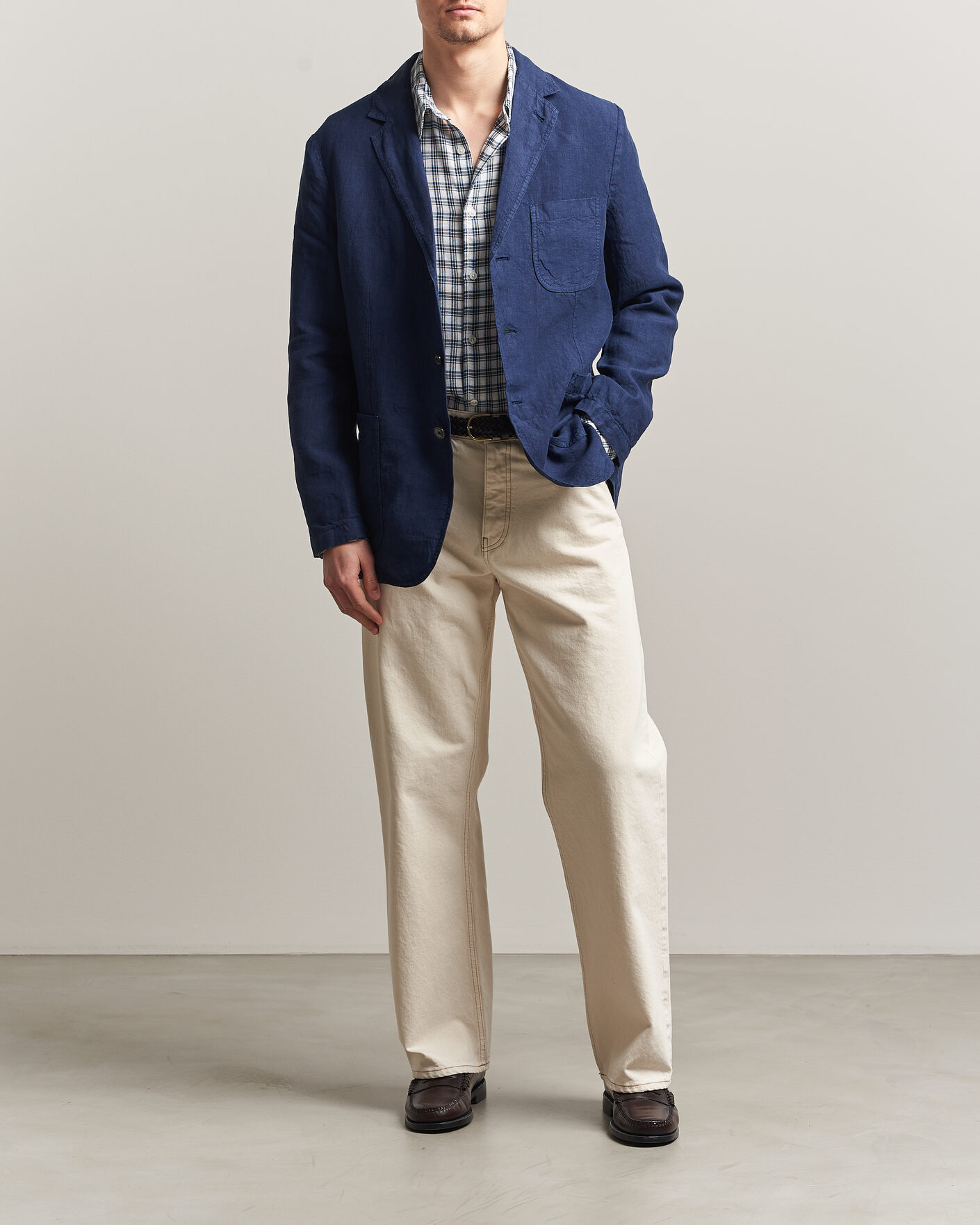 Homme | Blazers | Aspesi | Samuraki Linen Blazer Navy