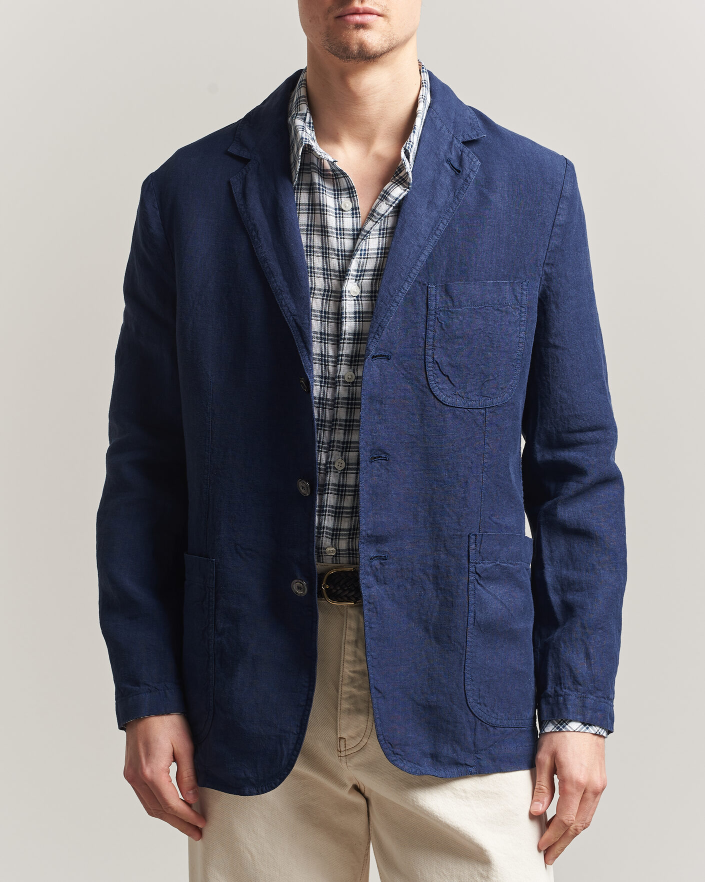 Homme | Blazers | Aspesi | Samuraki Linen Blazer Navy