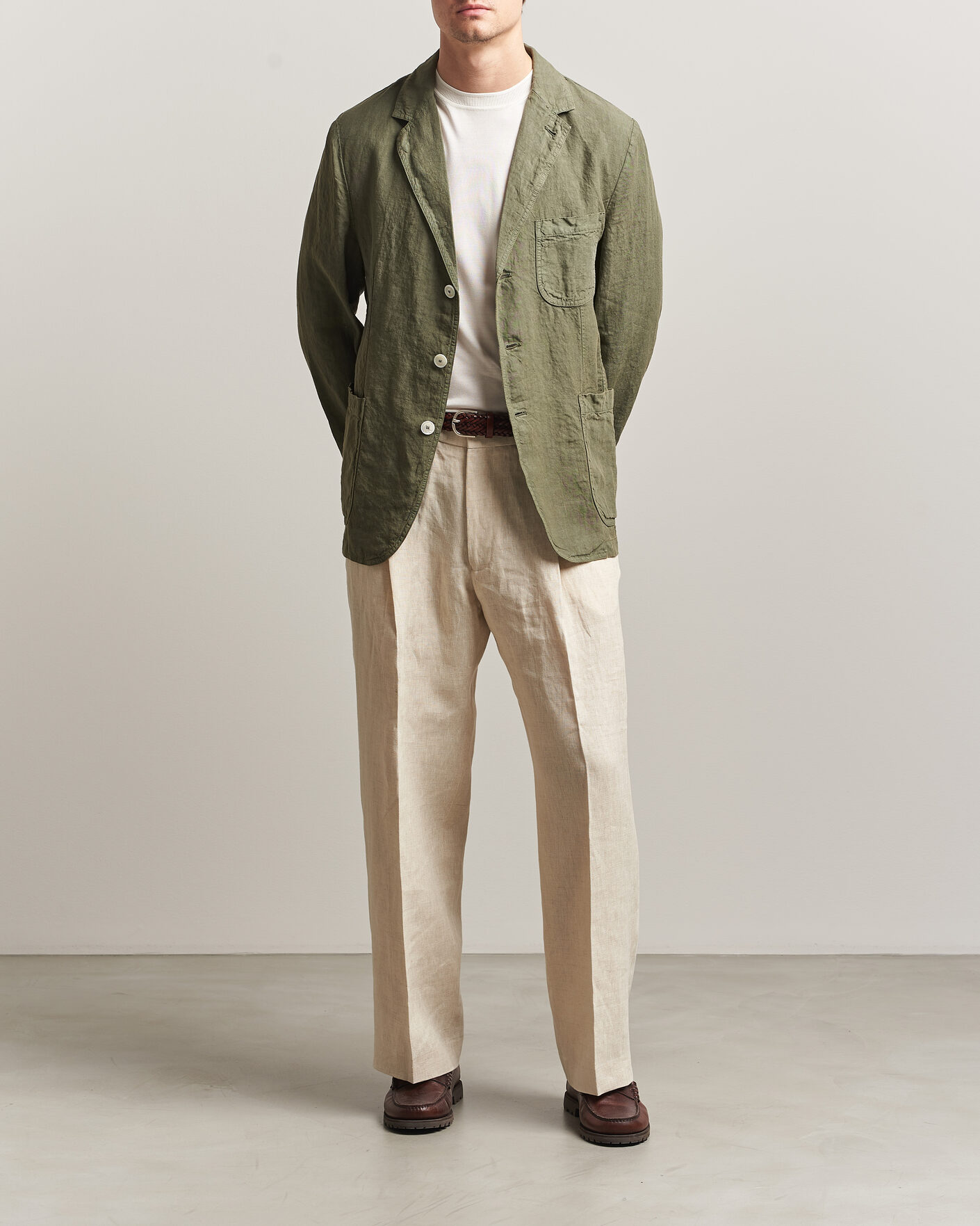 Homme | Blazers | Aspesi | Samuraki Linen Blazer Military