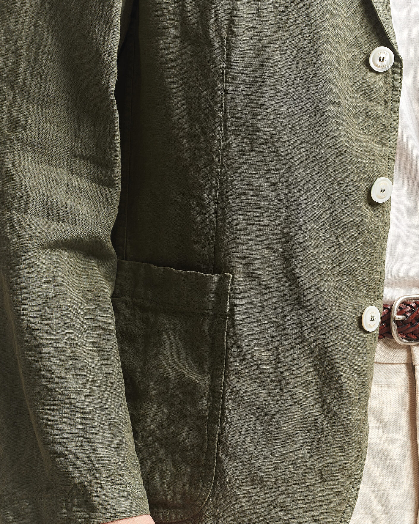 Homme | Blazers | Aspesi | Samuraki Linen Blazer Military