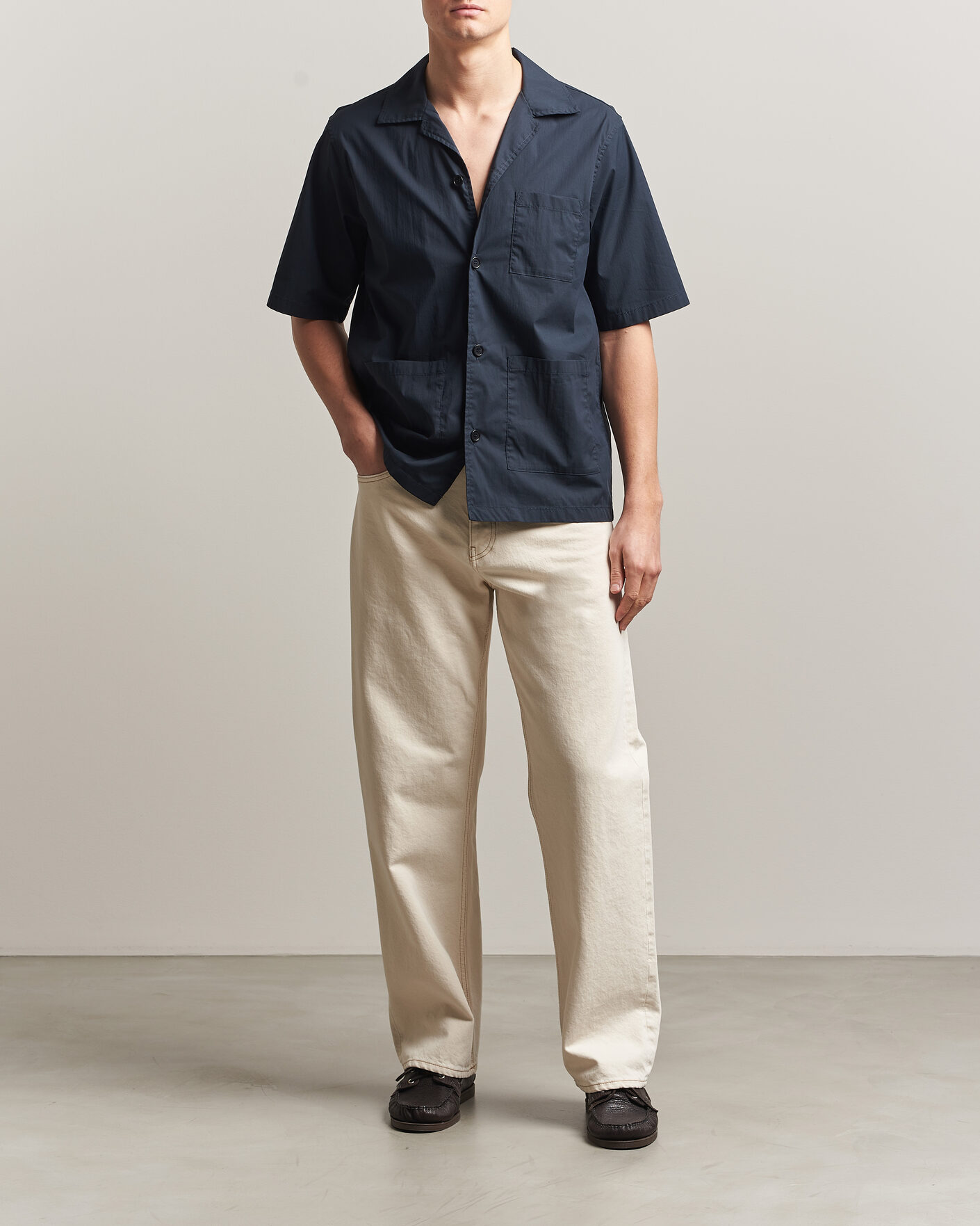 Homme | Chemises | Aspesi | Ago Short Sleeve Shirt Navy