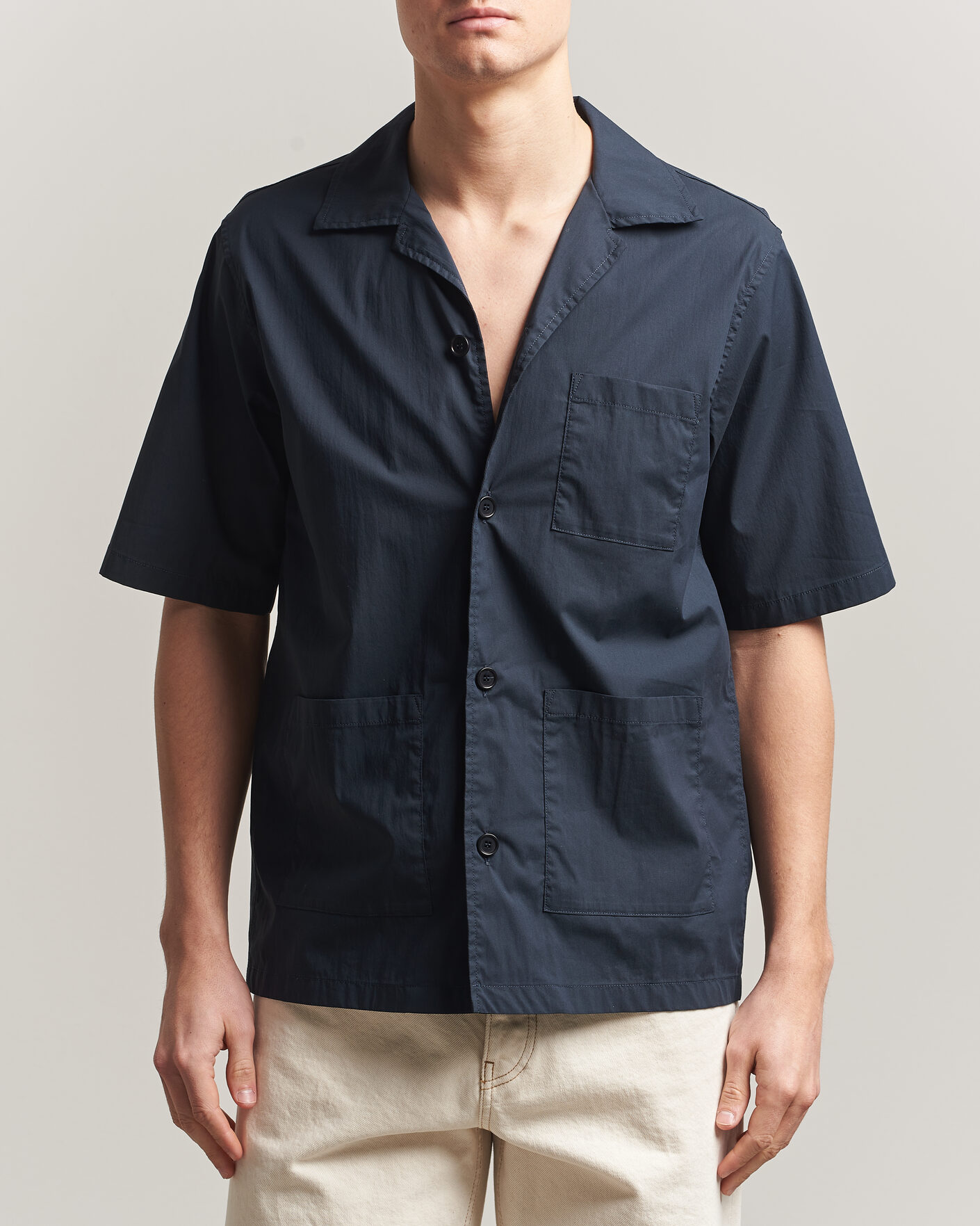 Homme | Chemises | Aspesi | Ago Short Sleeve Shirt Navy