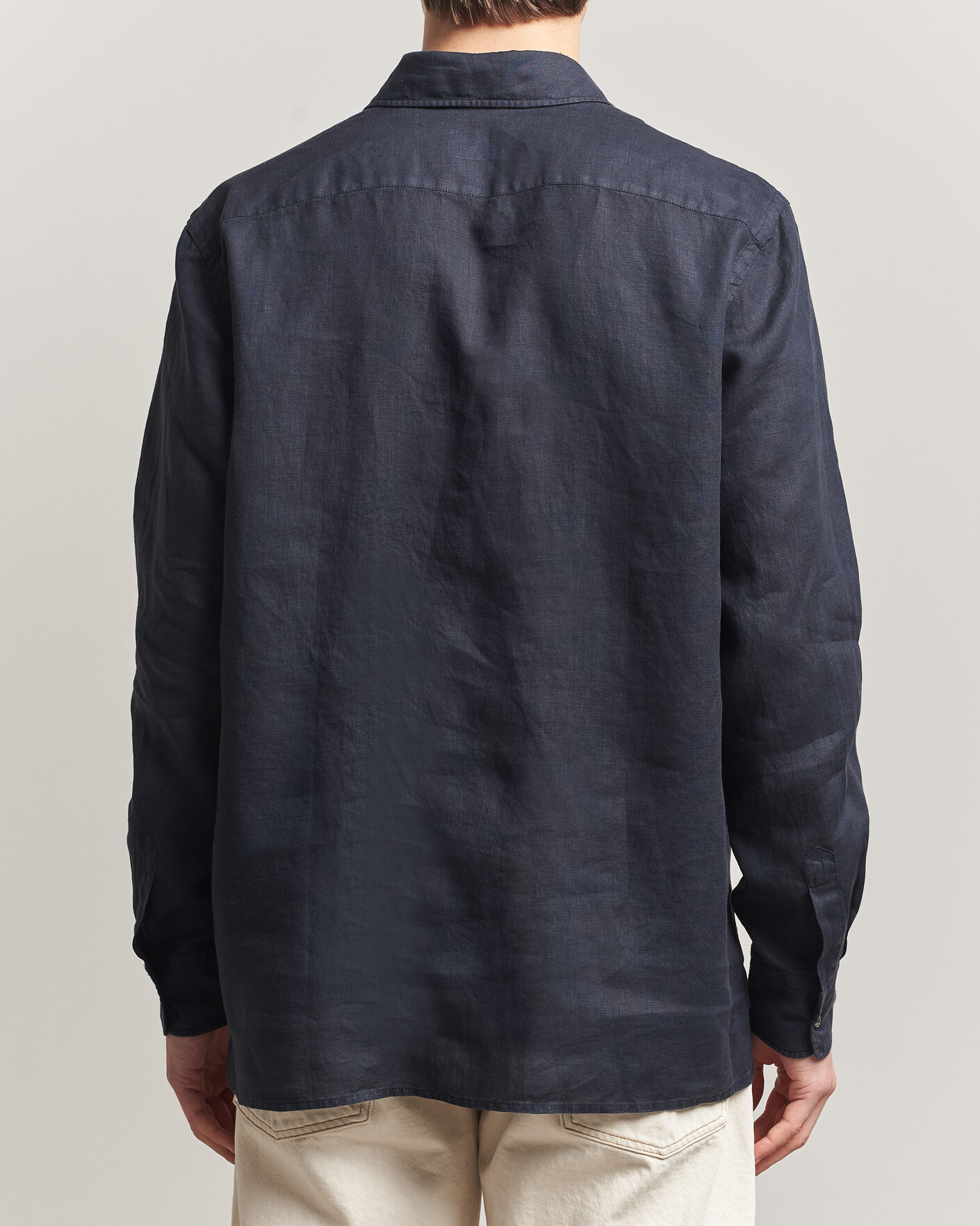 Homme | Chemises | Aspesi | Popover Linen Shirt Navy