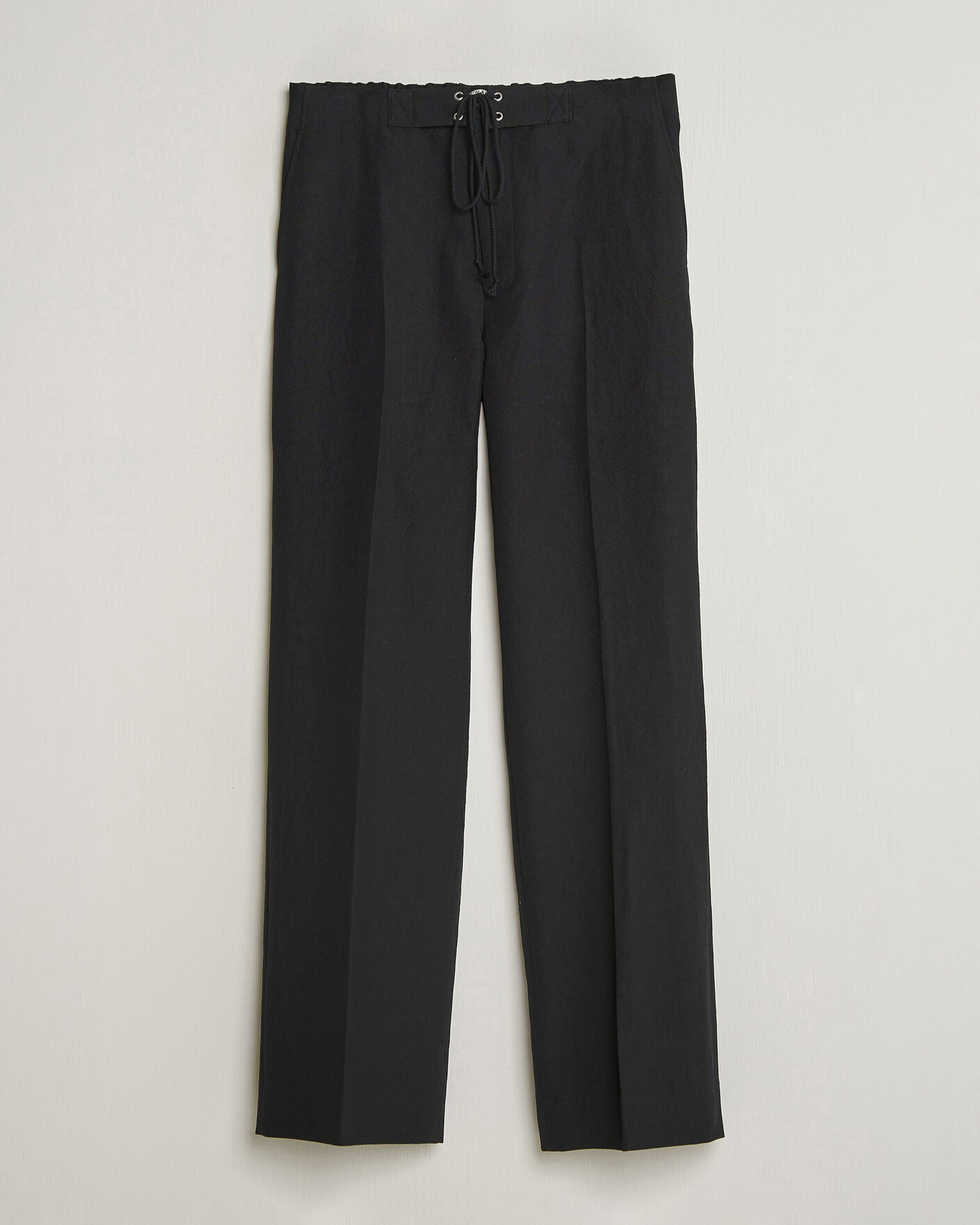 Homme | Pantalons | Auralee | Wool/Linen Ox Drawstring Pants Black