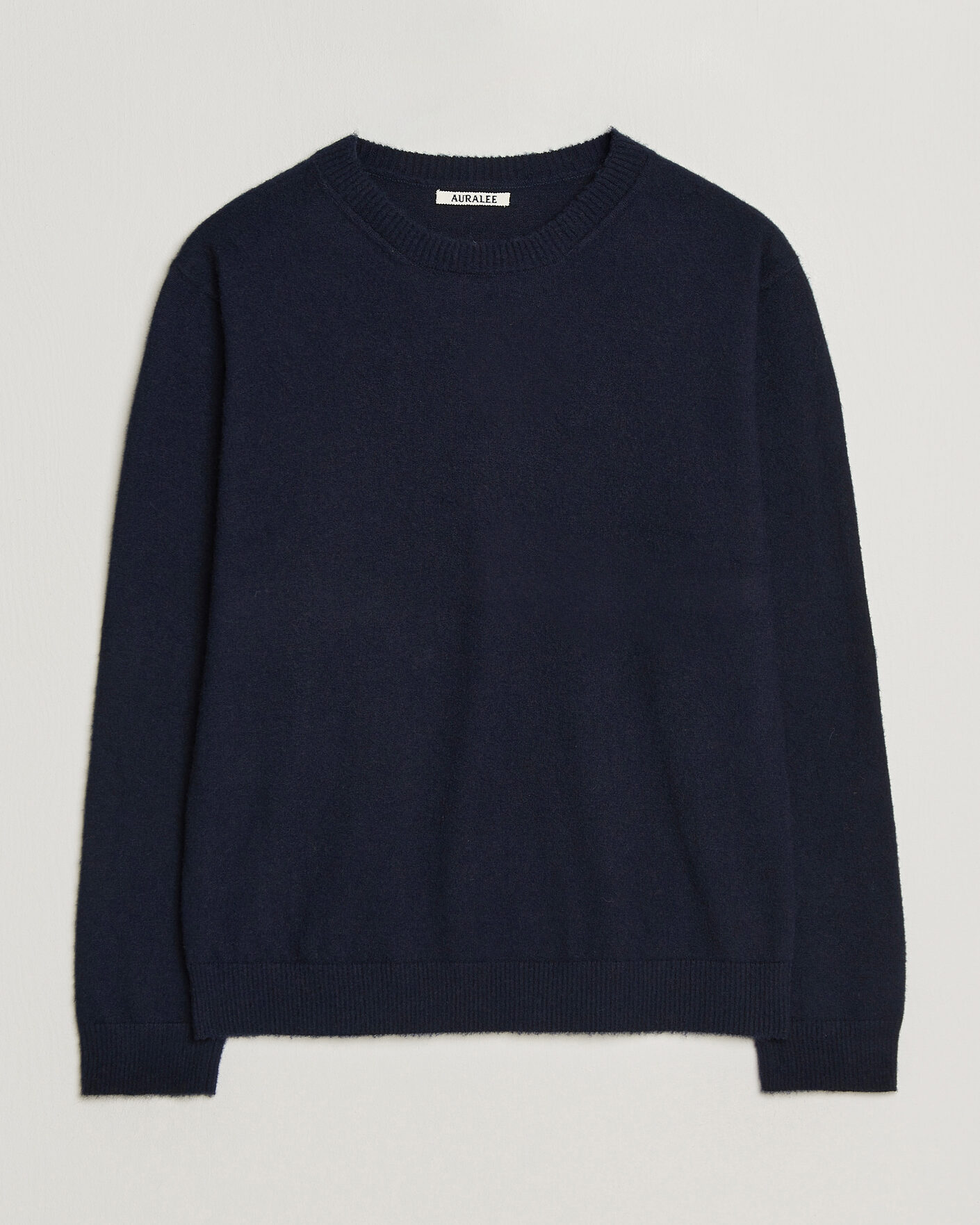 Homme | Pulls Et Tricots | Auralee | Brushed Cashmere/Cotton Crew Neck Navy