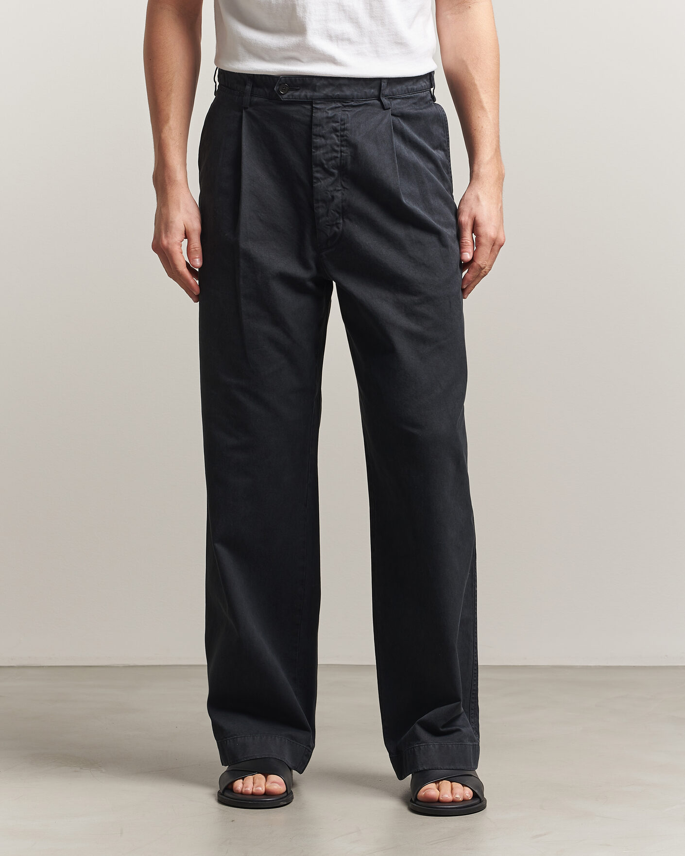 Homme | Pantalons | Auralee | Garment Dyed Finx Chinos Black