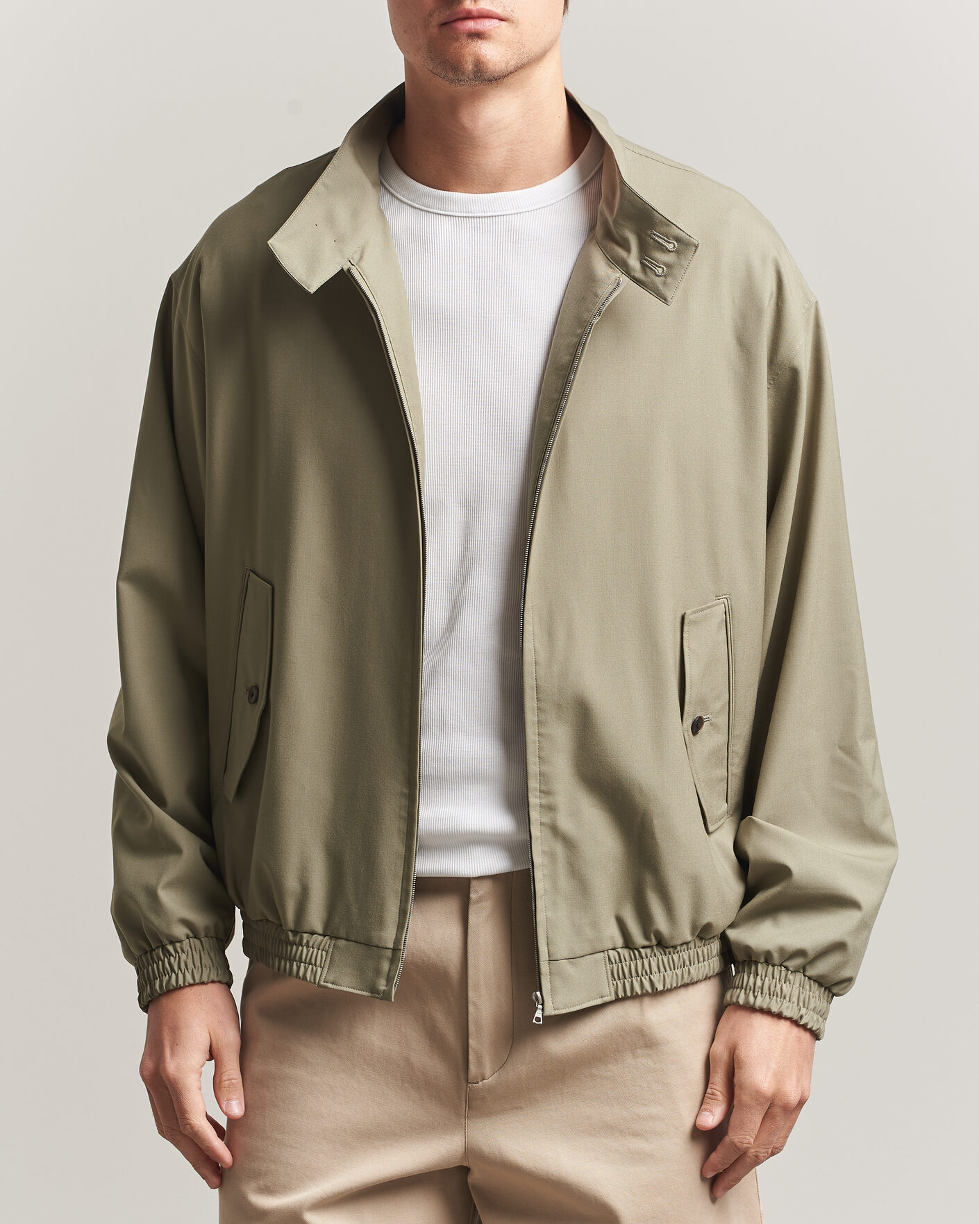 Homme | Manteaux Et Vestes | Auralee | Wool Zip Bomber Jacket Light Khaki