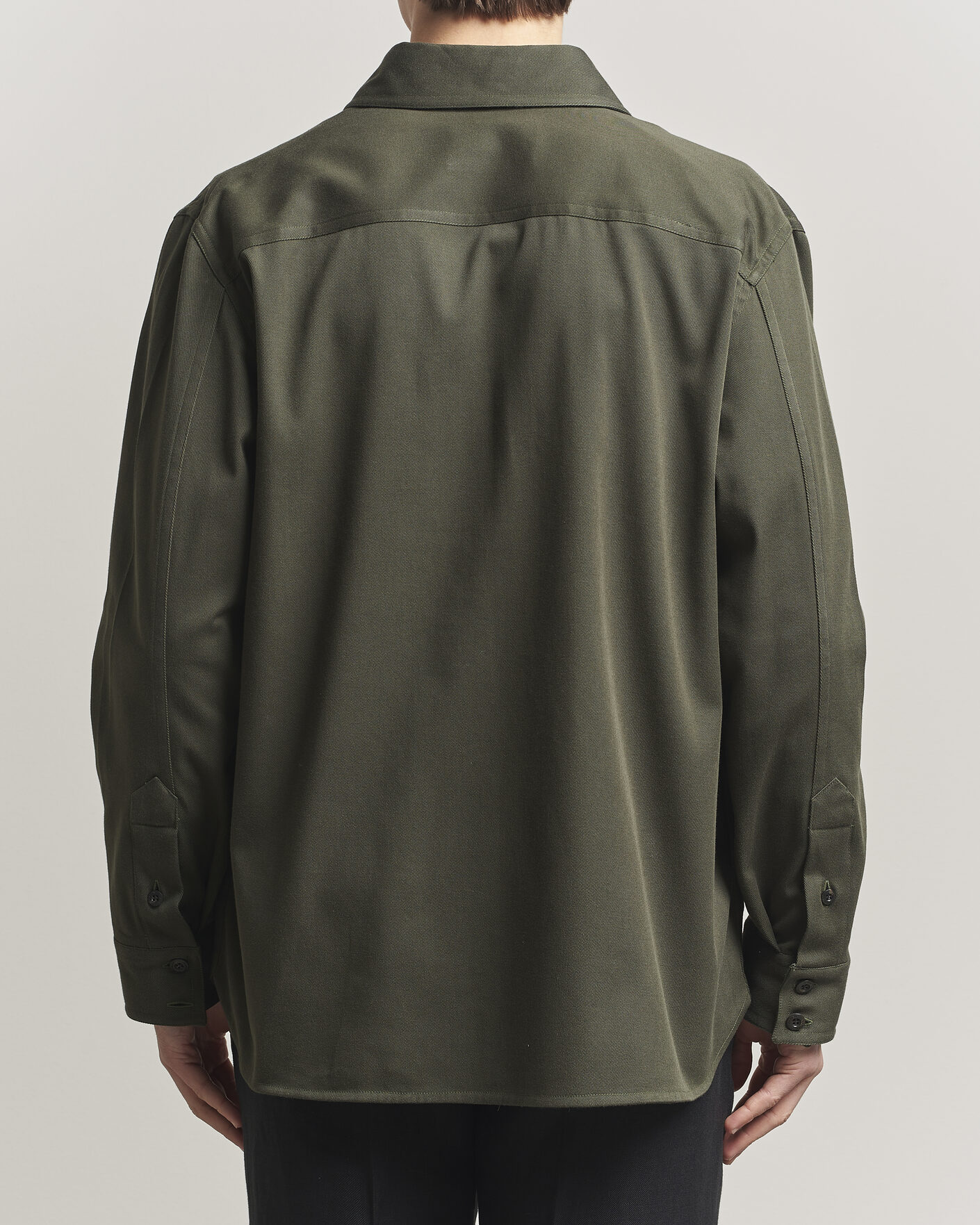 Homme | Chemises | Caruso | Twill Cotton Overshirt Dark Green