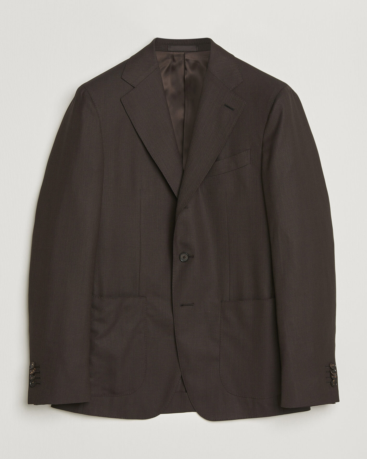 Homme | Blazers | Caruso | Aida Wool Hopsack Blazer Dark Brown