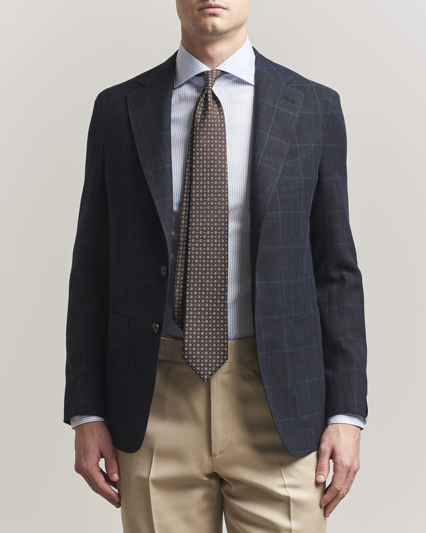 Homme | Blazers | Caruso | Aida Wool Hopsack Blazer Navy Check