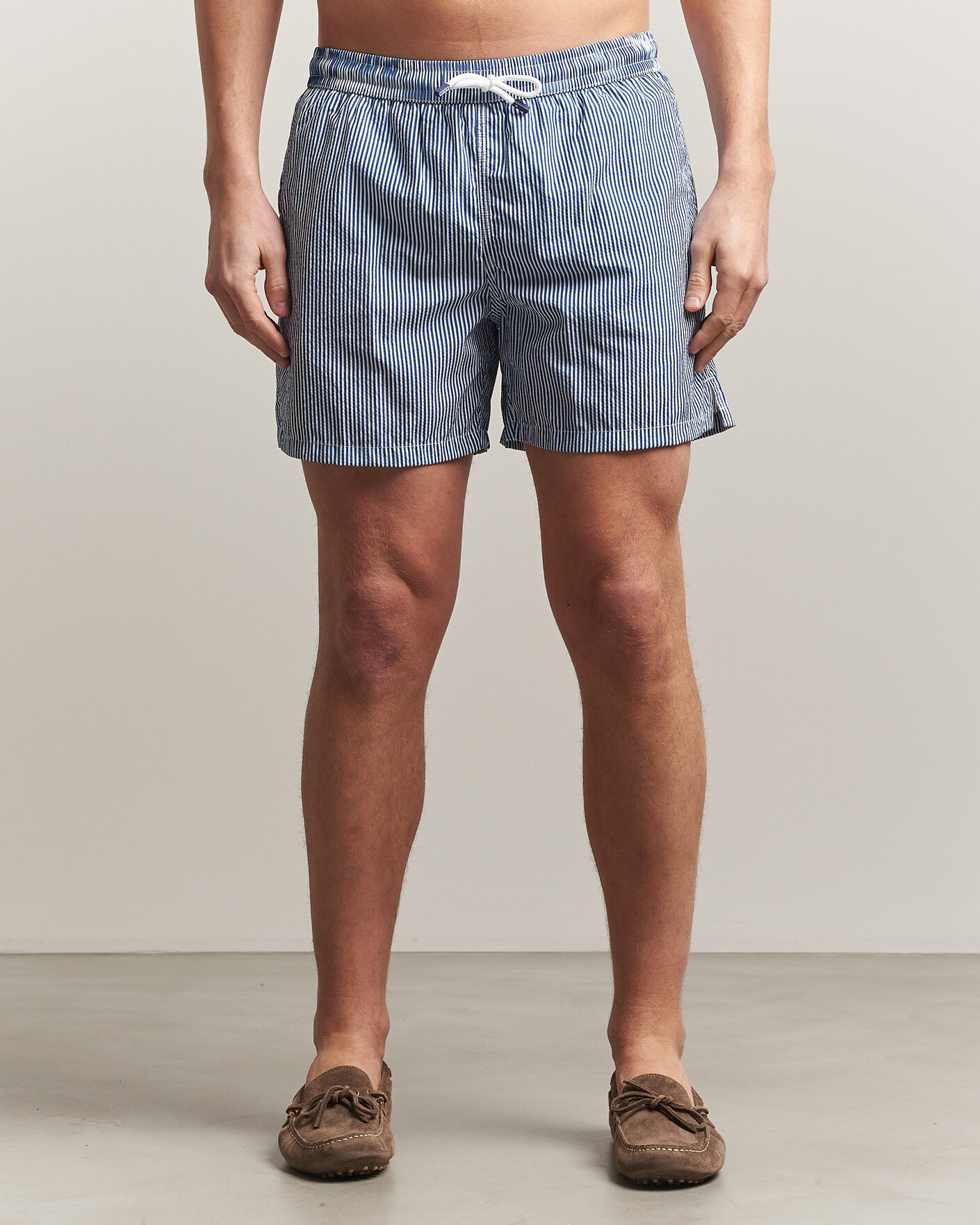 Homme | Maillots De Bain | Fedeli | Madeira Swim Trunk Blue Stripes