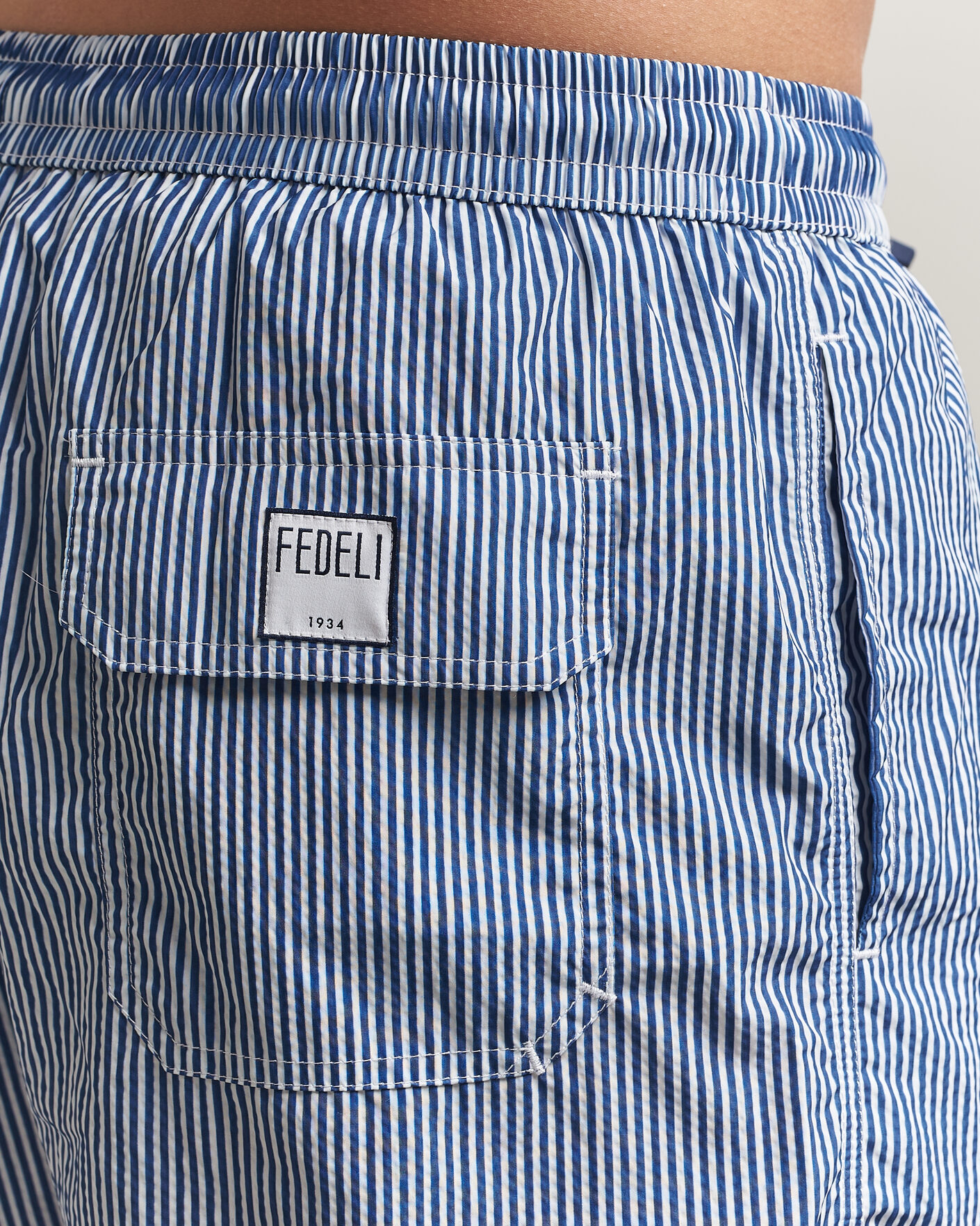 Homme | Maillots De Bain | Fedeli | Madeira Swim Trunk Blue Stripes