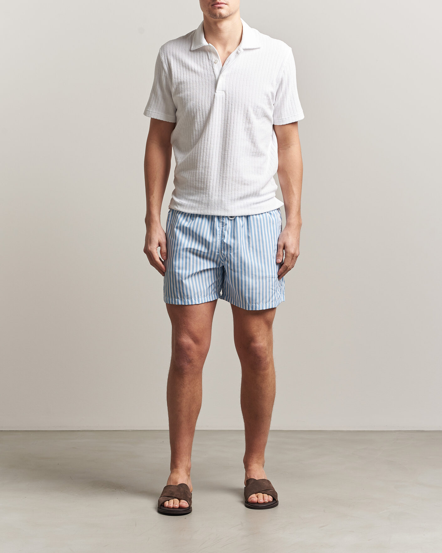 Homme | Maillots De Bain | Fedeli | Madeira Swim Trunk Wide Blue Stripes