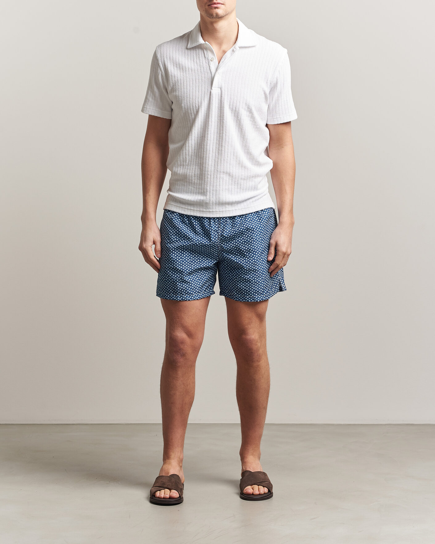 Homme | Maillots De Bain | Fedeli | Madeira Swim Trunk Blue Flowers