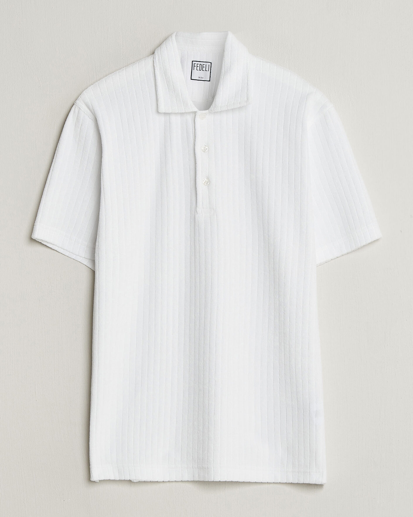 Homme | Polos | Fedeli | Rib Terry Polo White