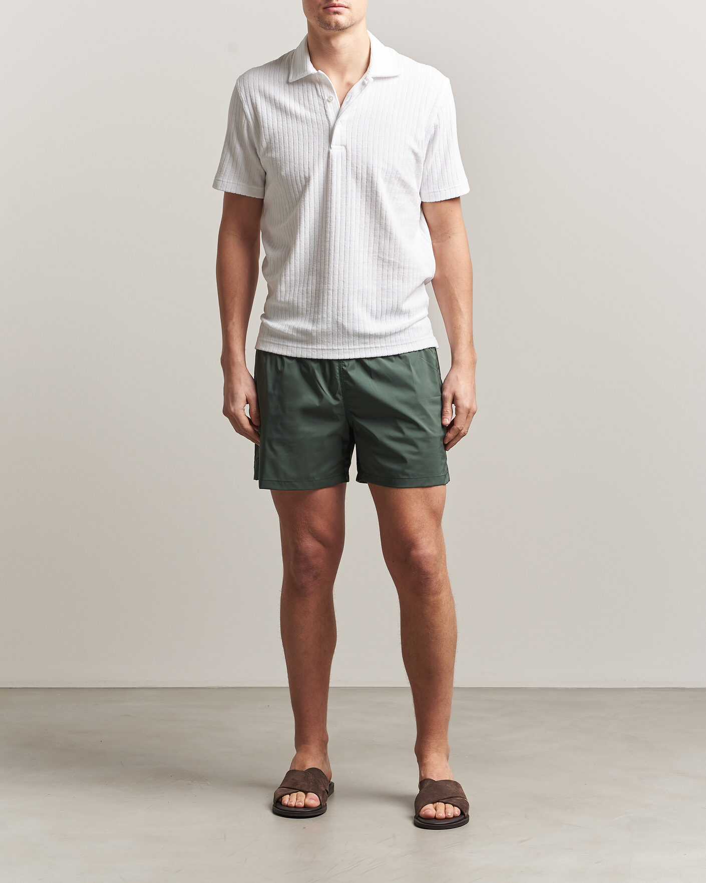 Homme | Polos | Fedeli | Rib Terry Polo White
