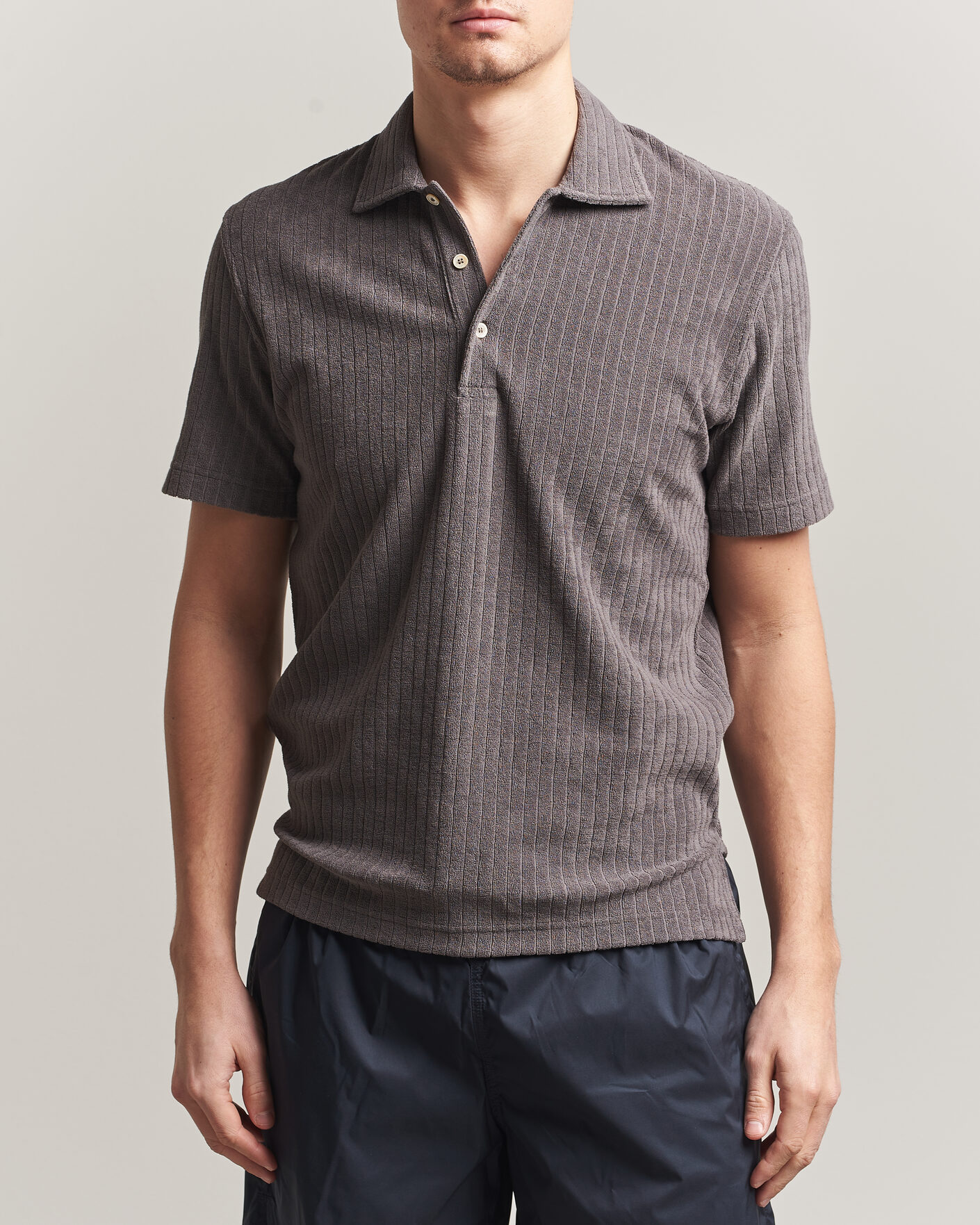 Homme | Polos | Fedeli | Rib Terry Polo Taupe