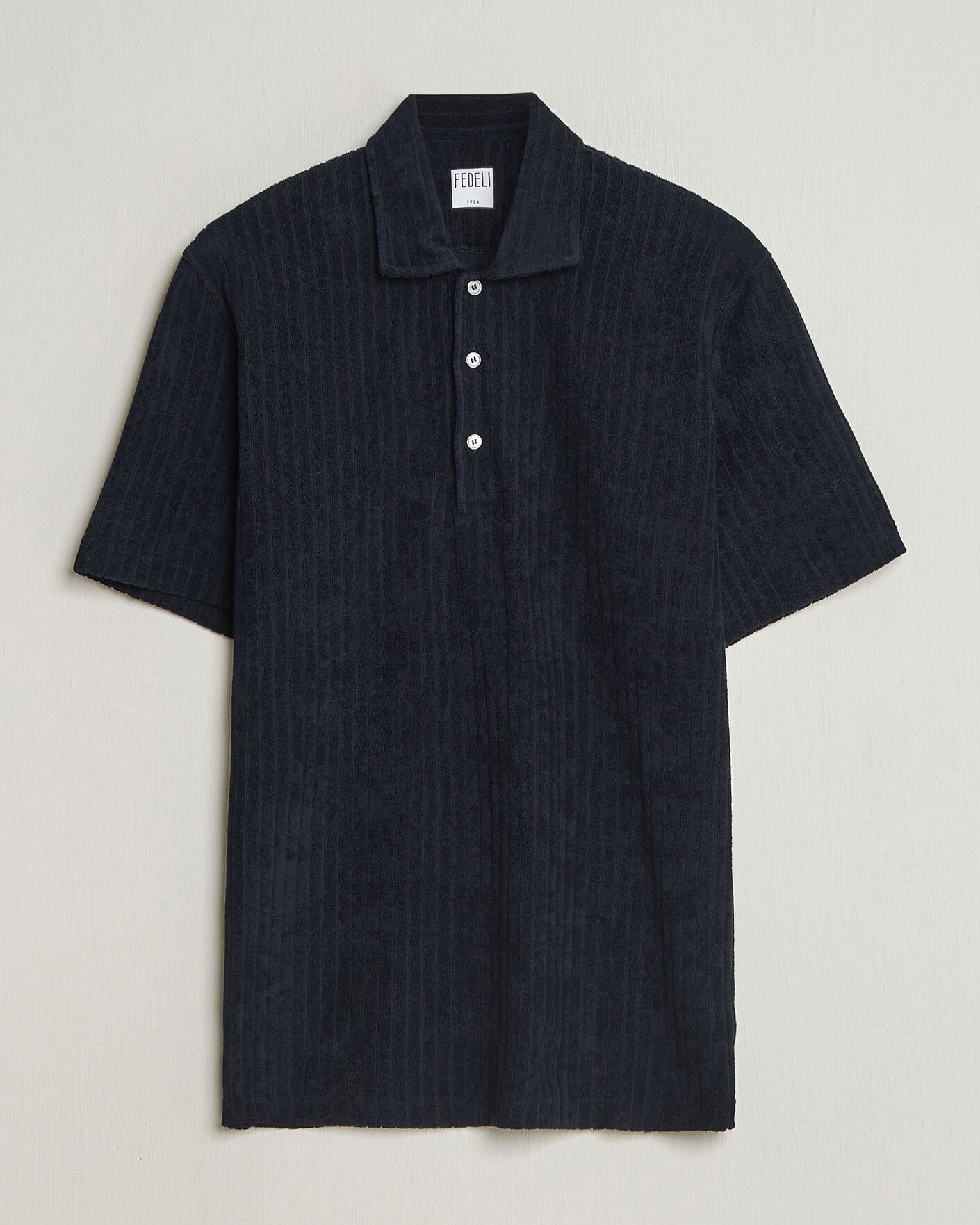 Homme | Polos | Fedeli | Rib Terry Polo Navy