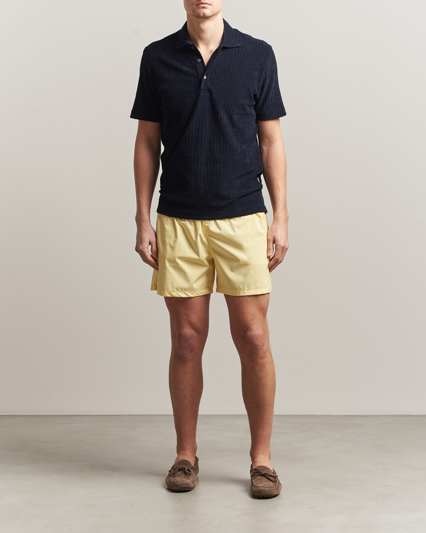 Homme | Polos | Fedeli | Rib Terry Polo Navy