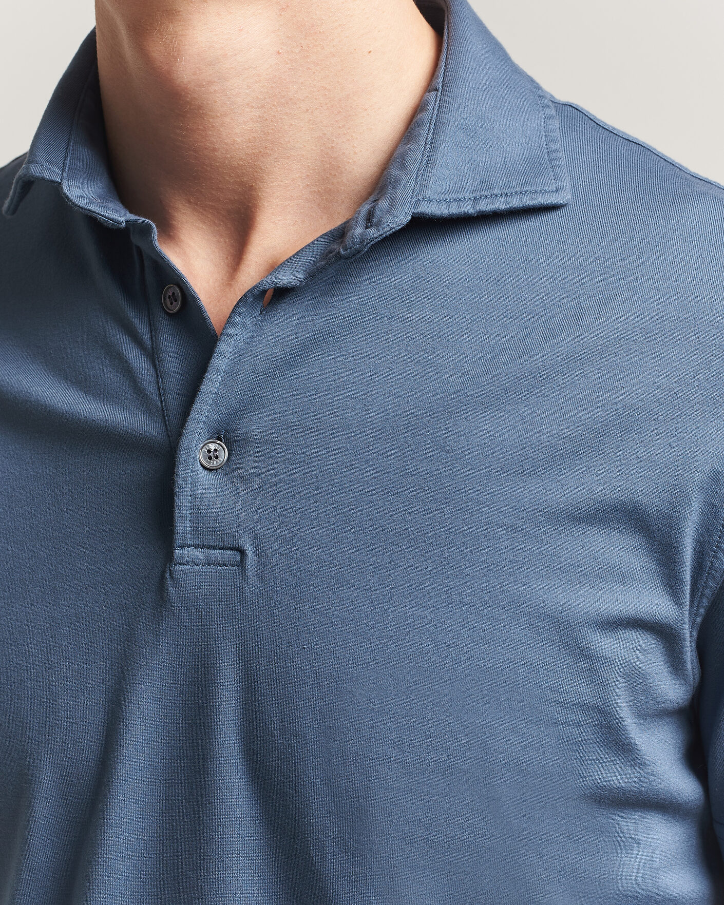 Homme | Polos | Fedeli | Zero Organic Cotton Polo Steel Blue