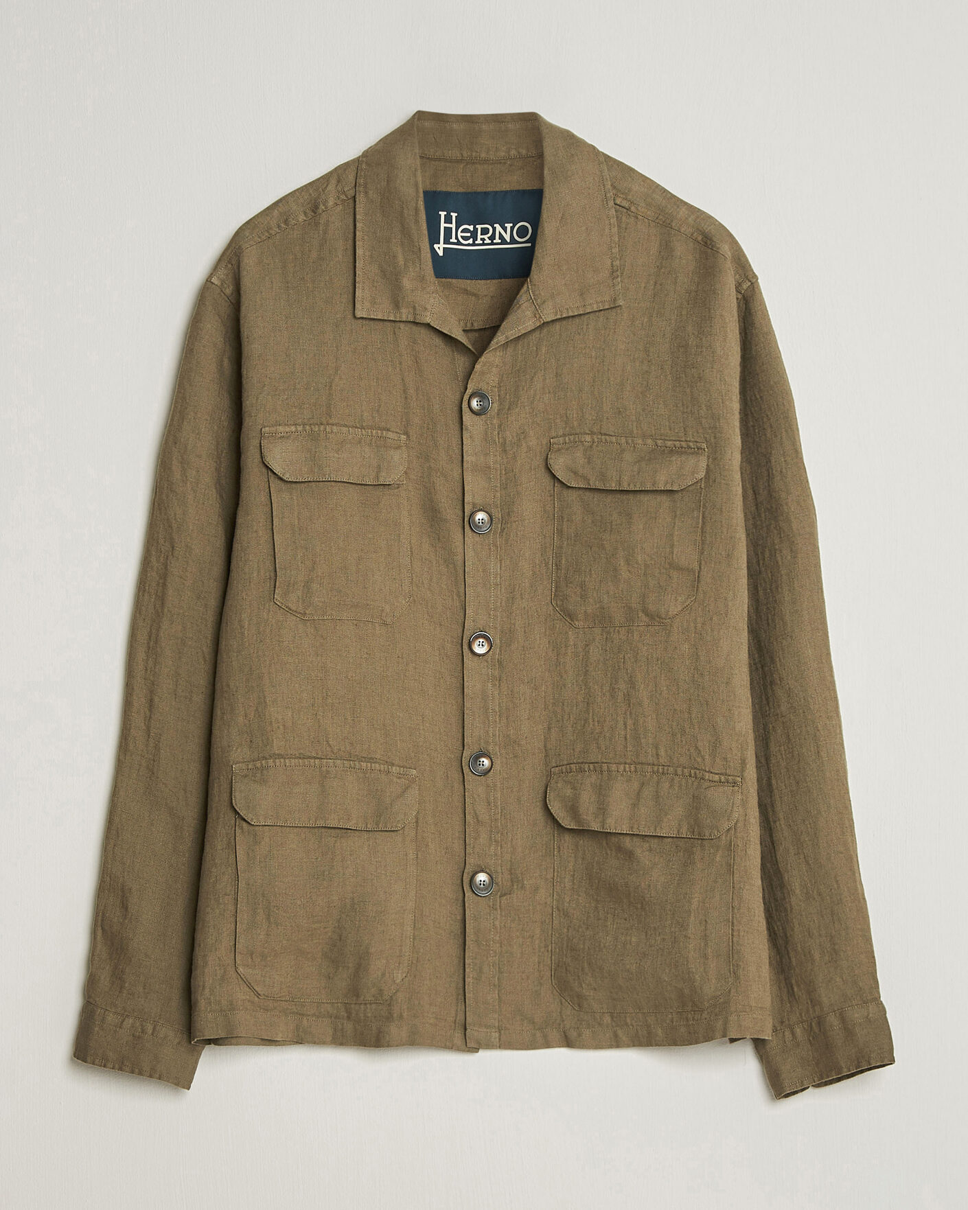 Homme | Manteaux Et Vestes | Herno | Linen Safari Jacket Military