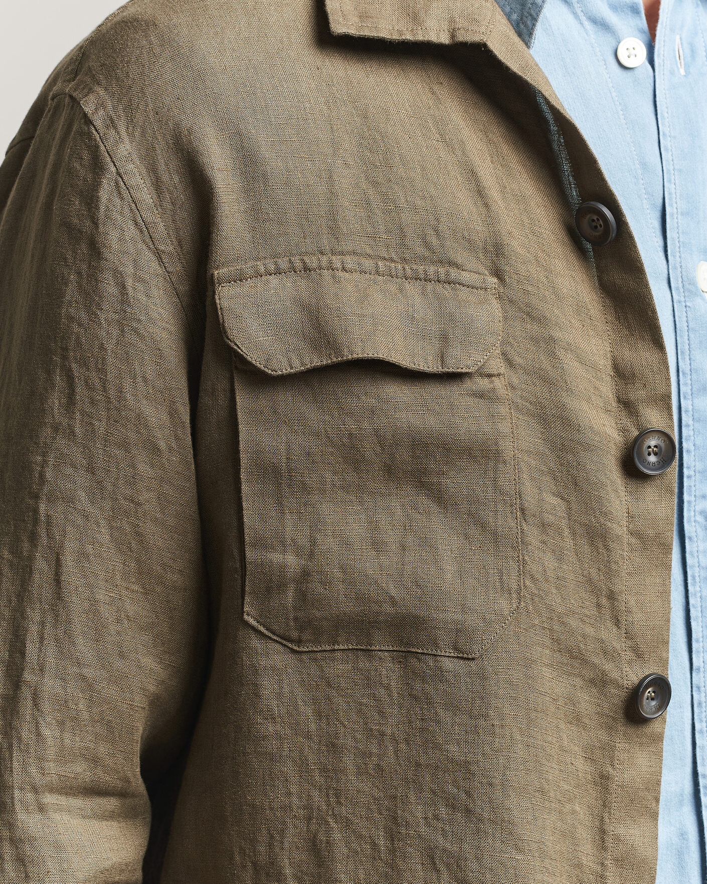 Homme | Manteaux Et Vestes | Herno | Linen Safari Jacket Military
