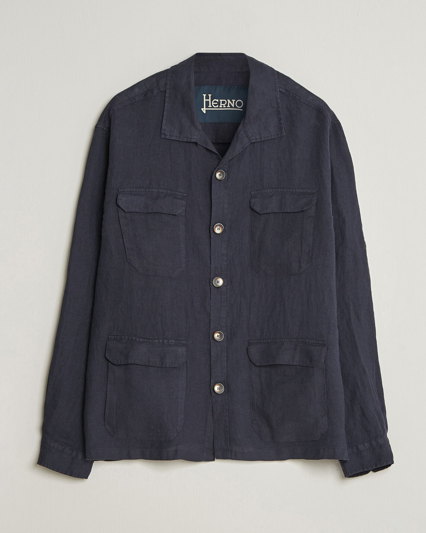 Homme | Manteaux Et Vestes | Herno | Linen Safari Jacket Navy