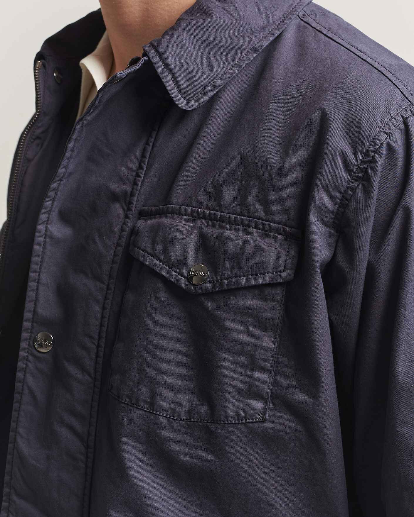 Homme | Manteaux Et Vestes | Herno | Washed Cotton Field Jacket Navy