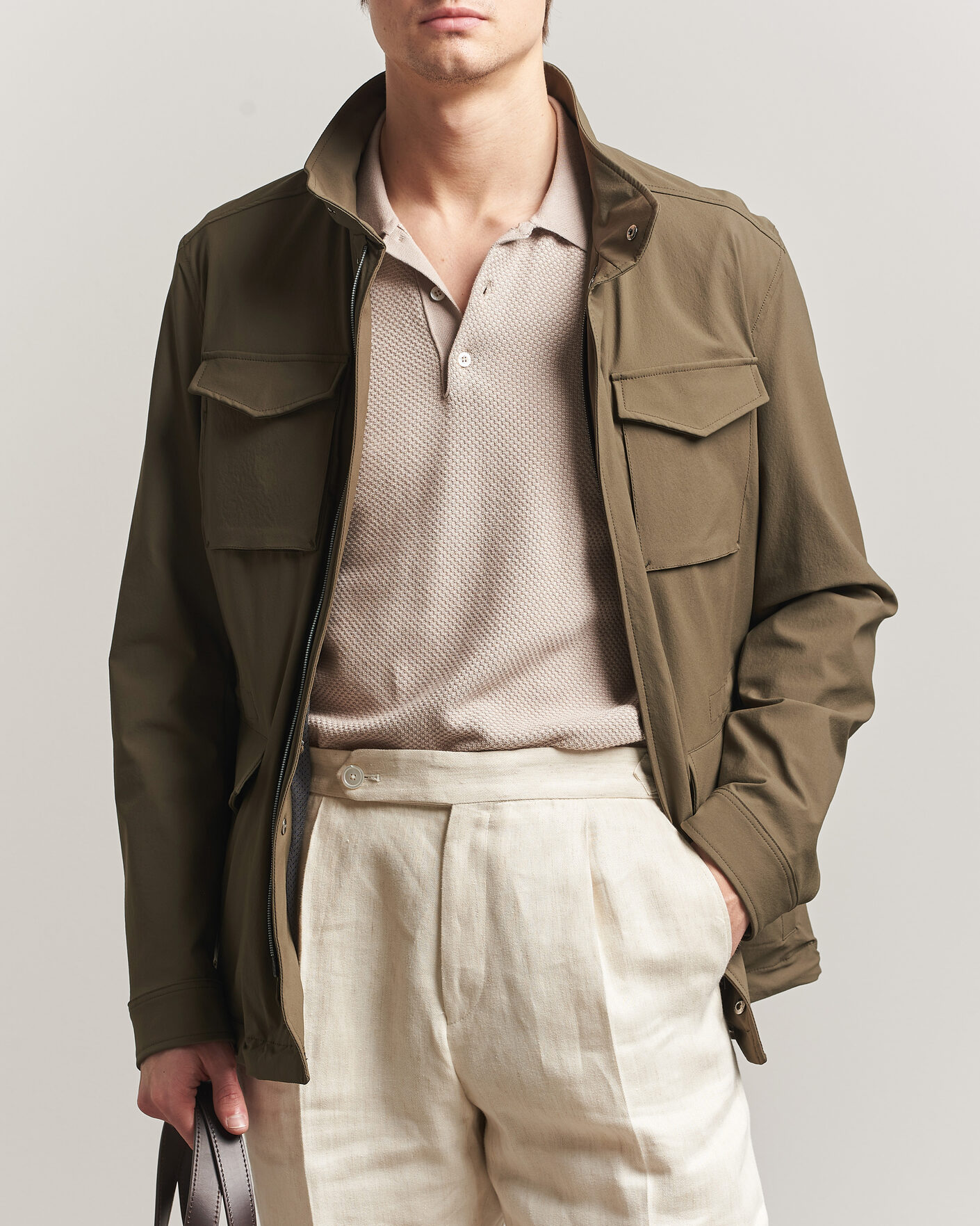 Homme | Manteaux Et Vestes | Herno | Soft Nylon Field Jacket Military