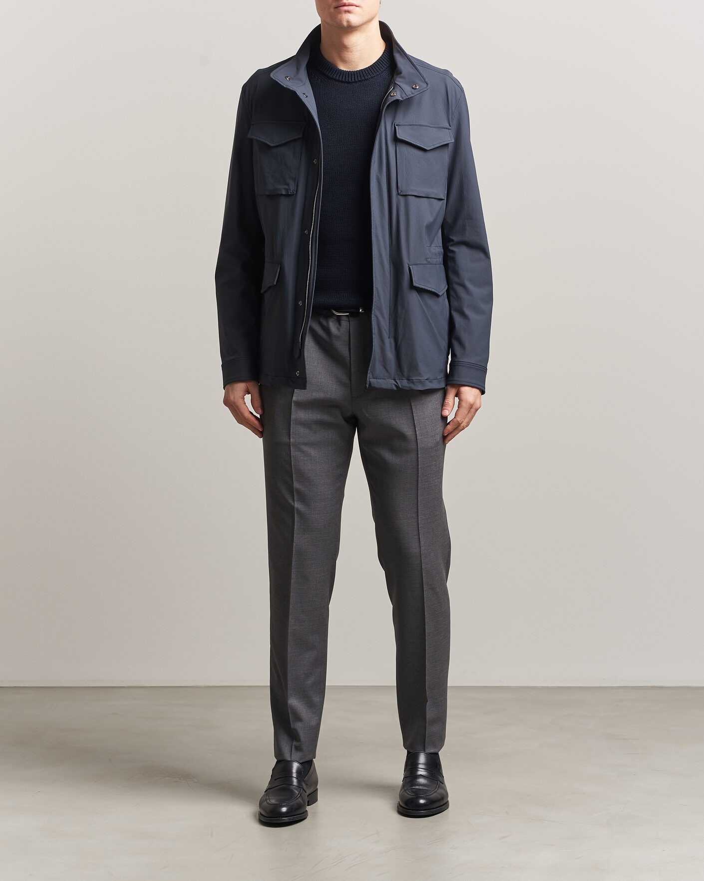 Homme | Manteaux Et Vestes | Herno | Soft Nylon Field Jacket Navy