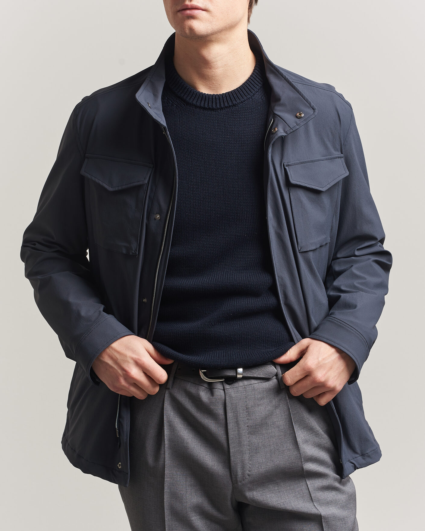 Homme | Manteaux Et Vestes | Herno | Soft Nylon Field Jacket Navy