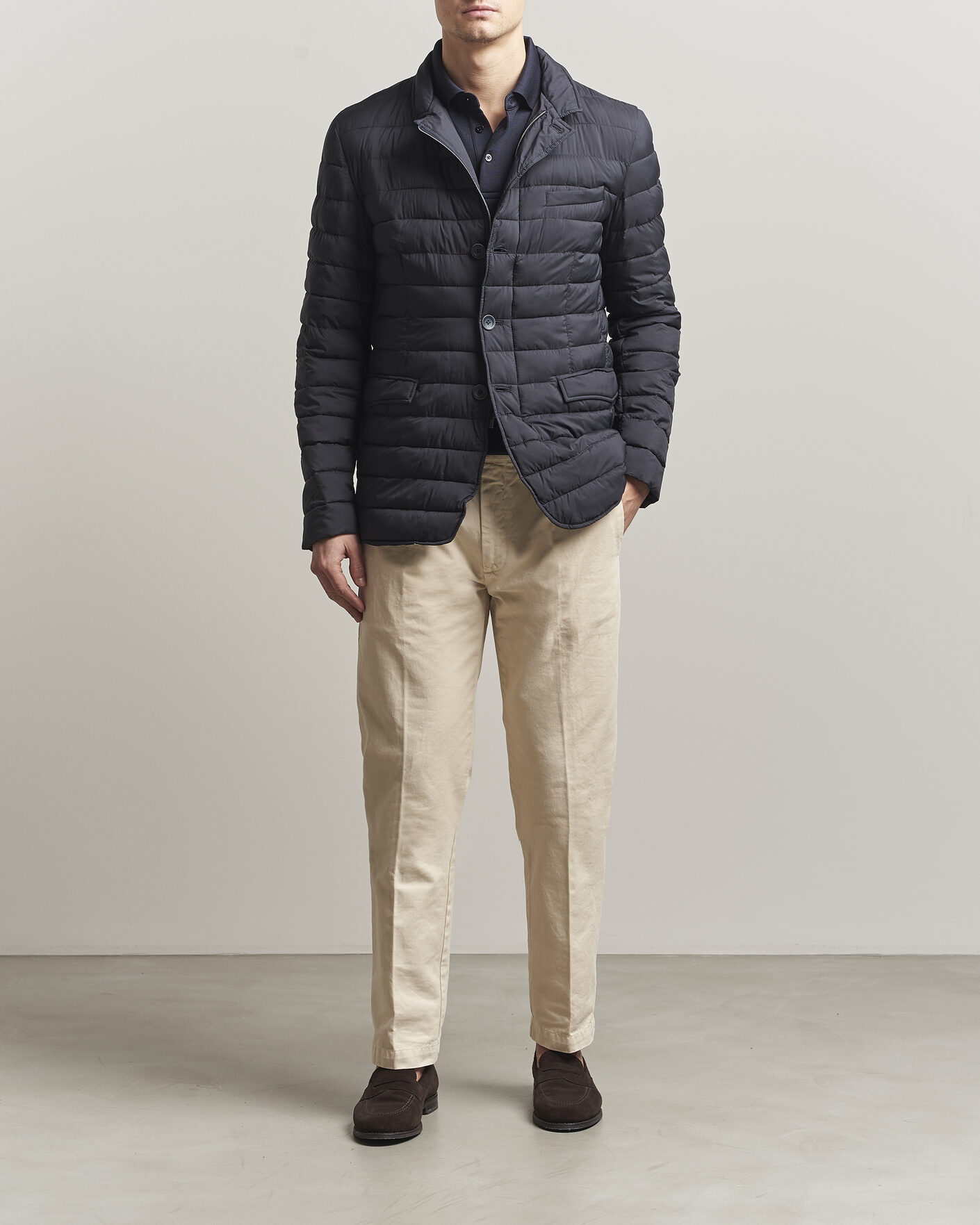 Homme | Manteaux Et Vestes | Herno | Nuage Matt Nylon Blazer Navy