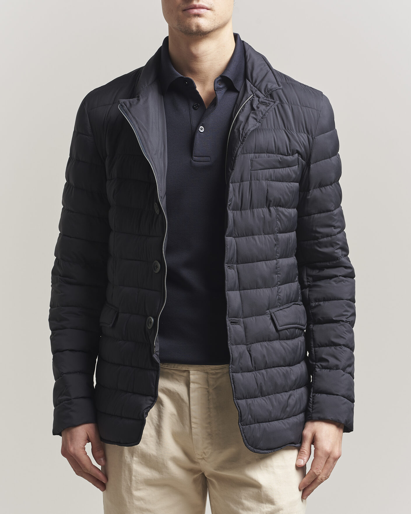 Homme | Manteaux Et Vestes | Herno | Nuage Matt Nylon Blazer Navy