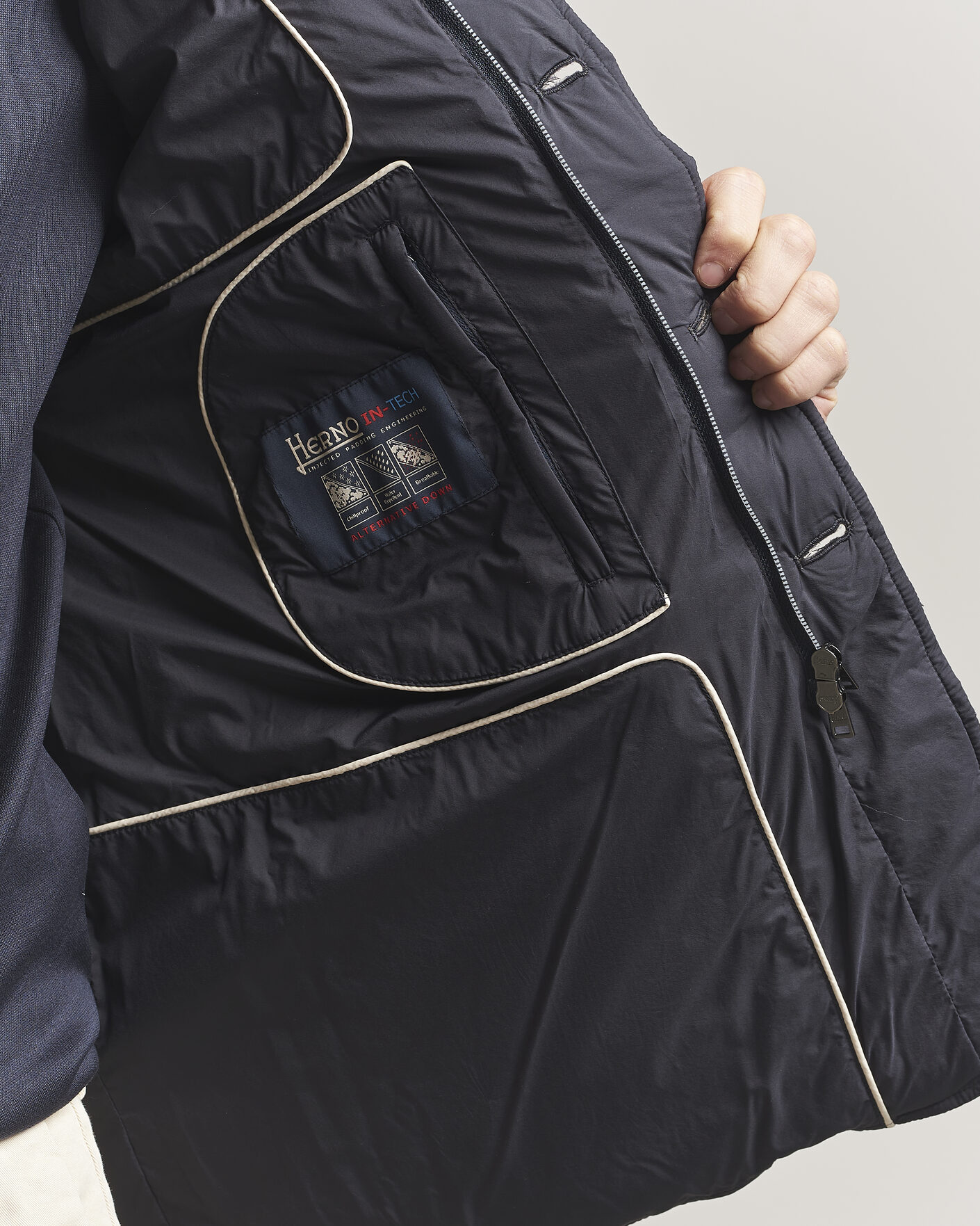 Homme | Manteaux Et Vestes | Herno | Nuage Matt Nylon Blazer Navy