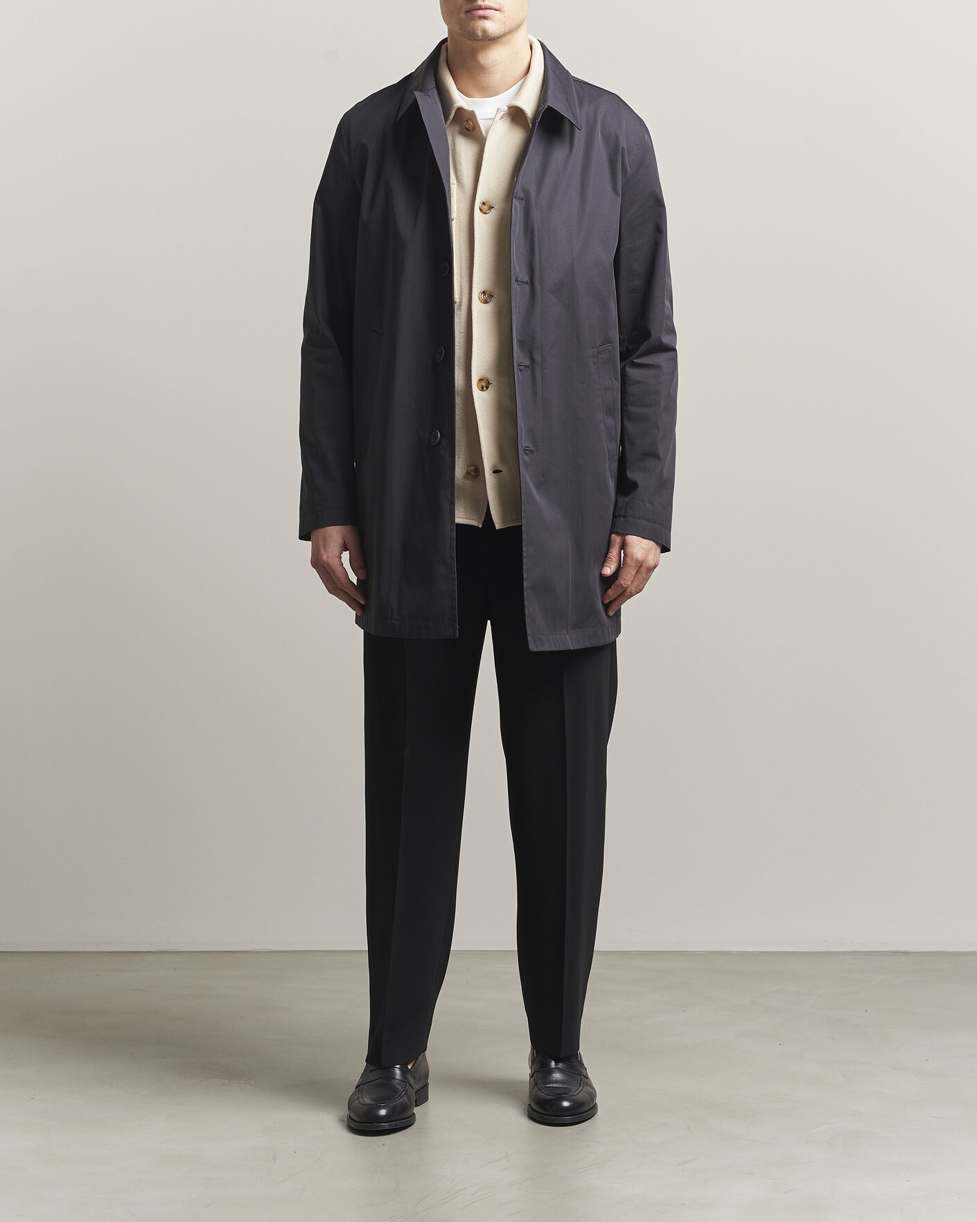 Homme | Manteaux Et Vestes | Herno | Cotton Car Coat Navy