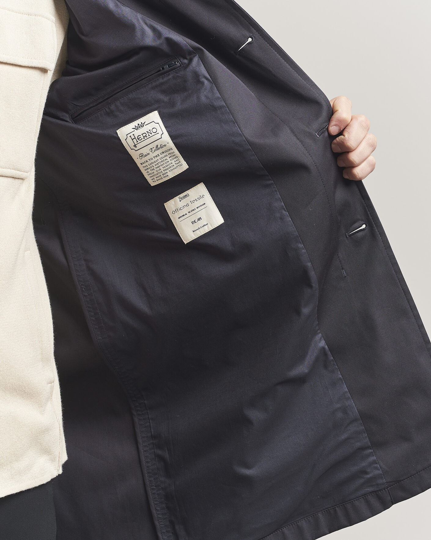 Homme | Manteaux Et Vestes | Herno | Cotton Car Coat Navy